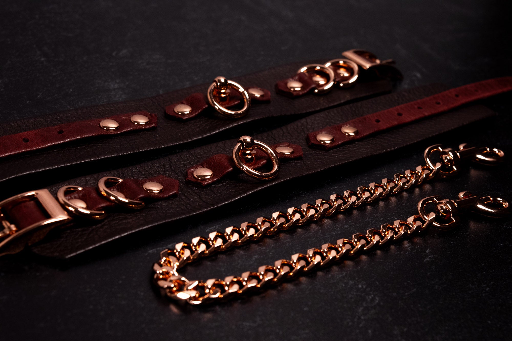'Ritebound' - 6" - 8" Burgundy Leather & Rose Gold _ LIMITED _