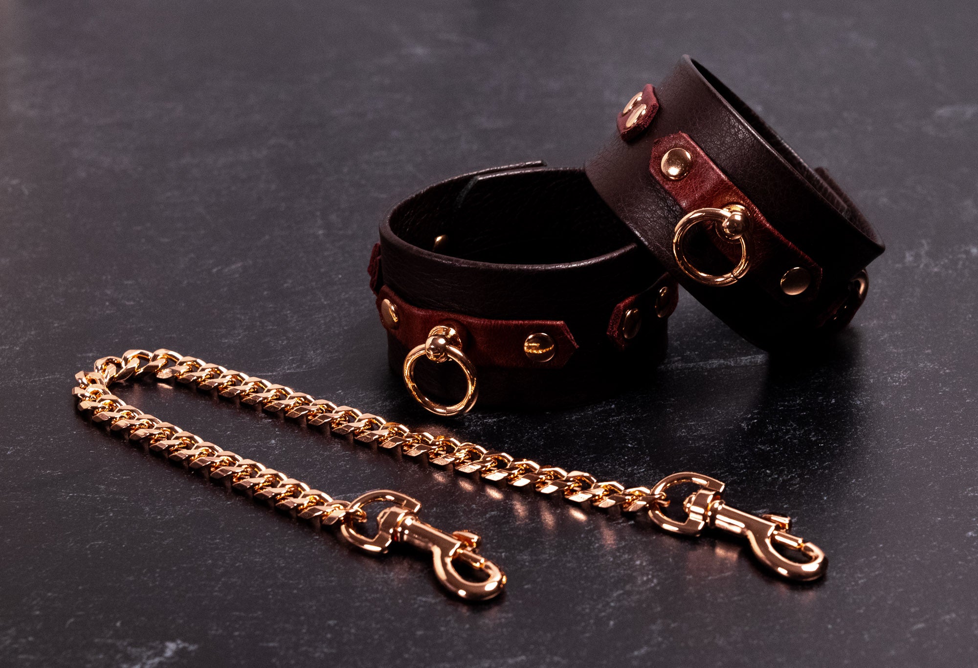 'Ritebound' - 6" - 8" Burgundy Leather & Rose Gold _ LIMITED _
