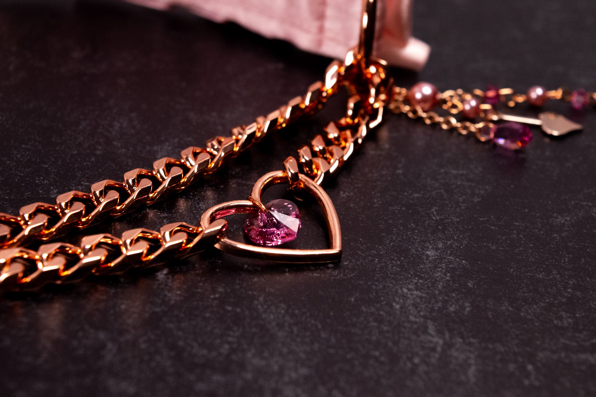 "Blush Devotion" - Soft Pink & Rose Gold Luxury Martingale Collar