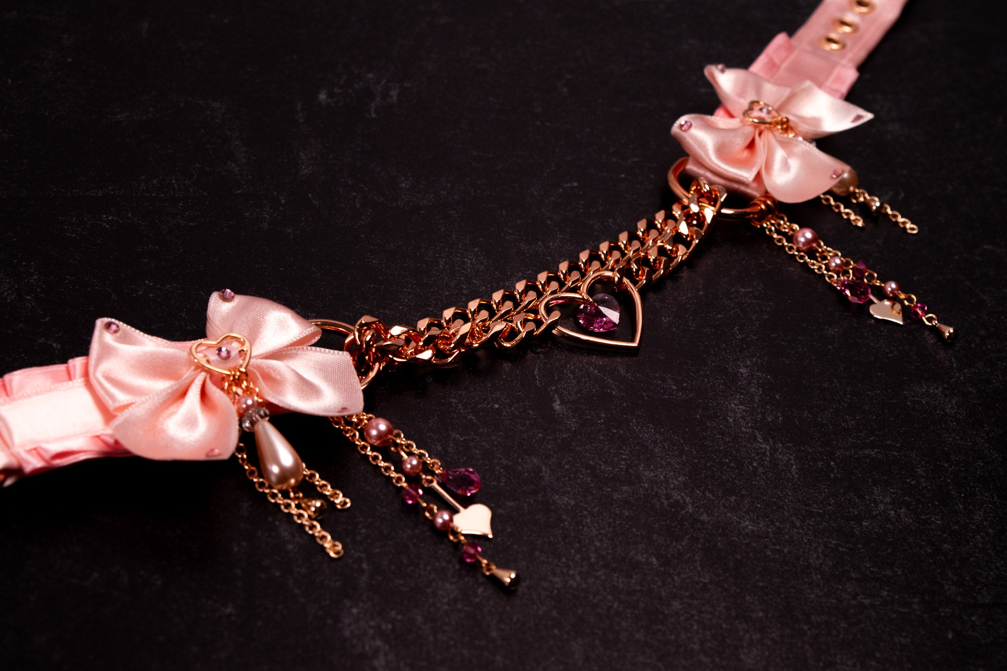 "Blush Devotion" - Soft Pink & Rose Gold Luxury Martingale Collar