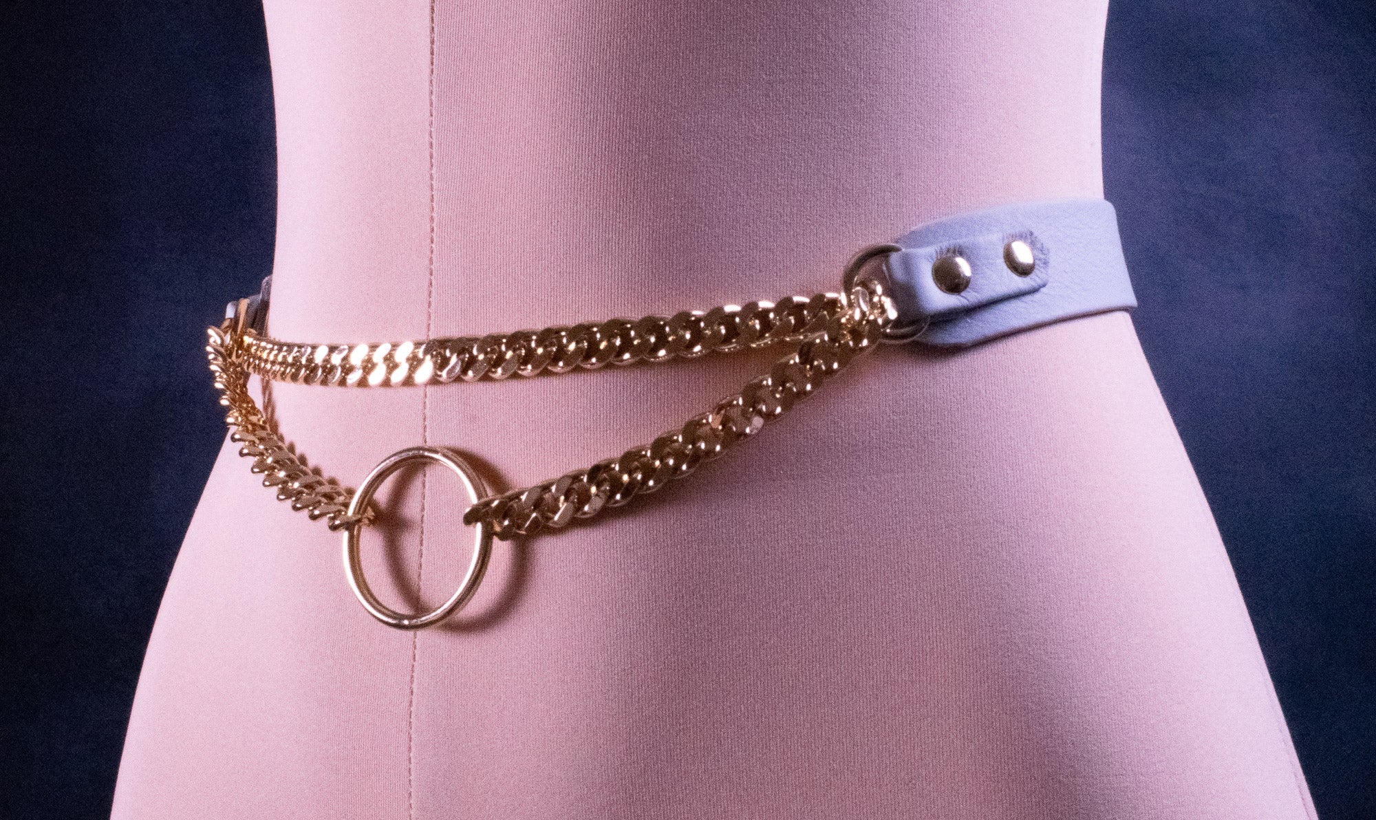 MARTINGALE BELT Slate Leather & Gold _ LIMITED