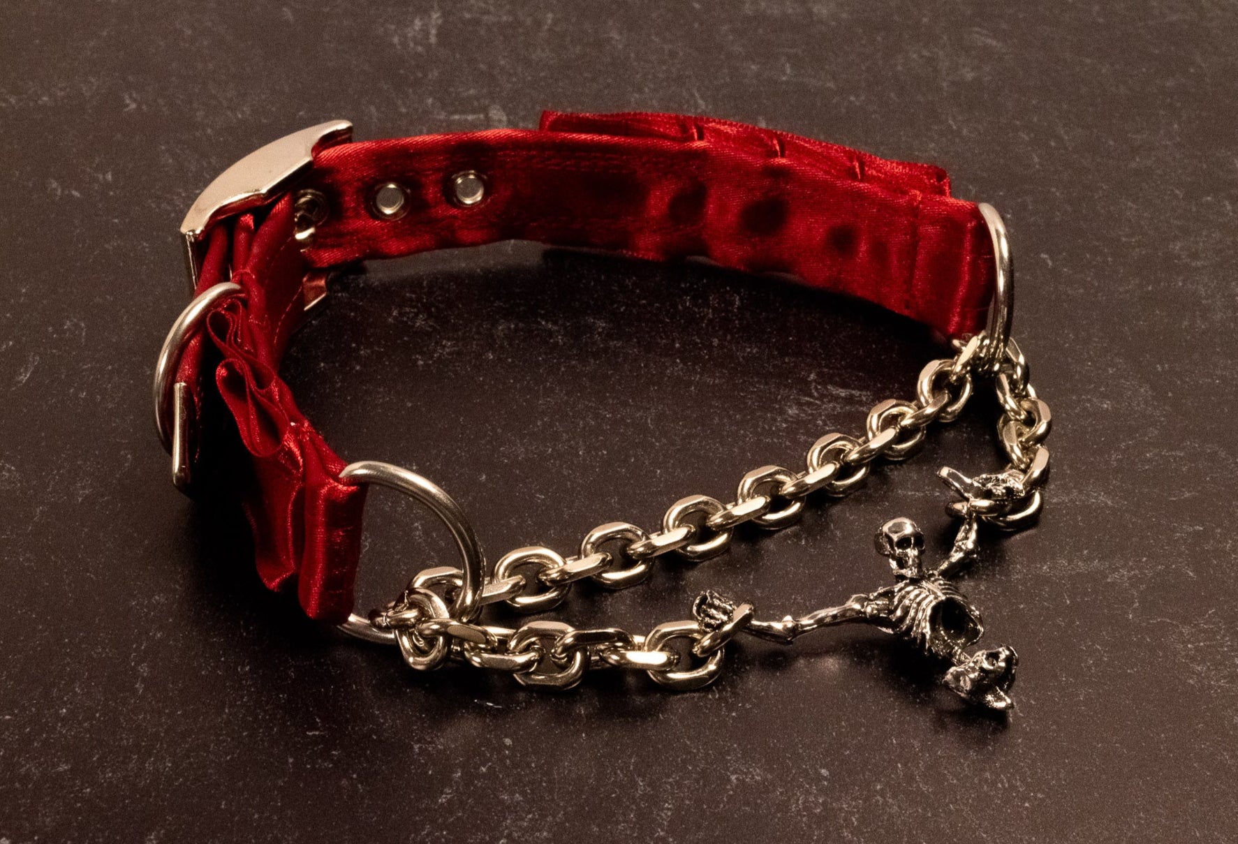 Design Your Own "Chained Up" Luxury Satin Martingale Collar