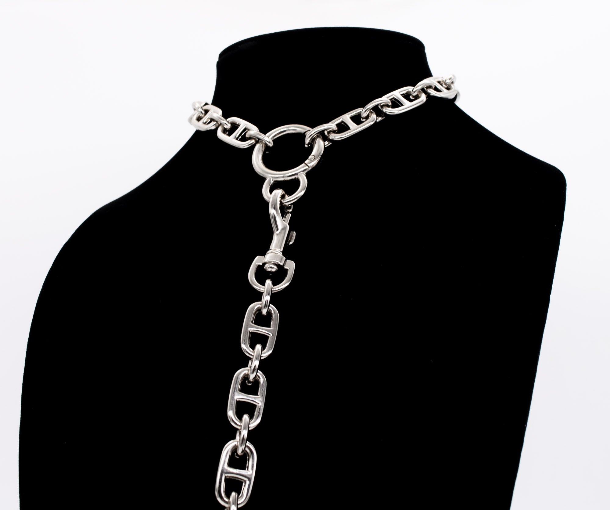 Chunky Chain Collar and Finger Leash in Silver