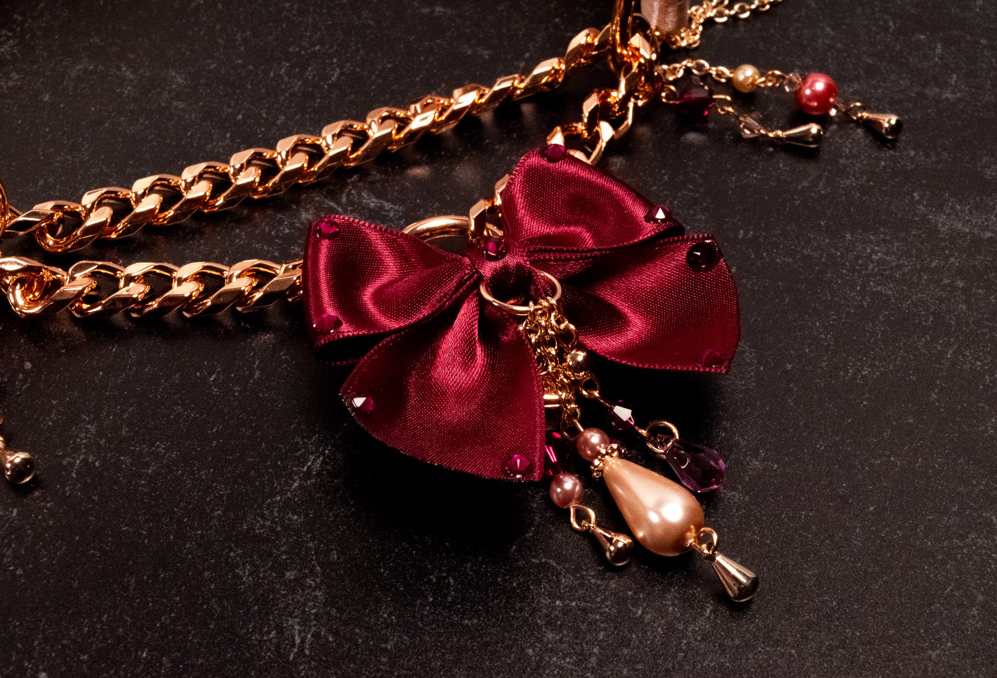 13" Rose Gold & Burgundy Velvet Luxury Locking Martingale Collar