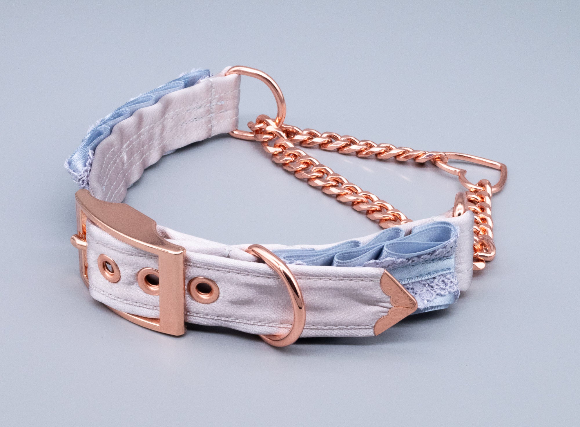 French Blue & Dusty Lilac Kitten Martingale Collar