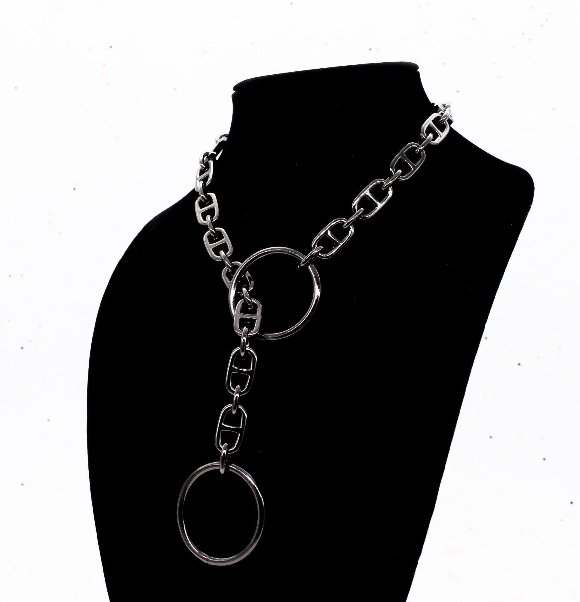 Chunky Gunmetal Slip Chain Collar