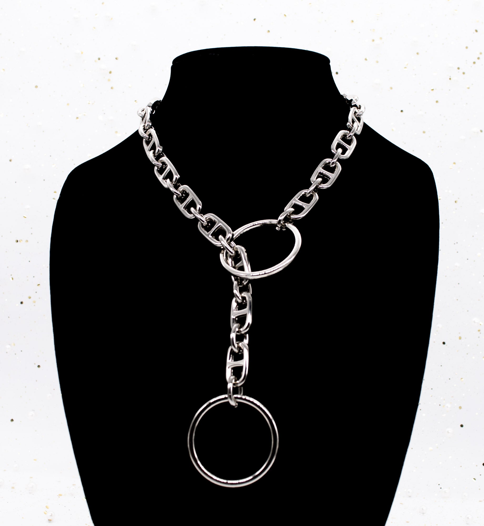 Chunky Silver Slip Chain Collar