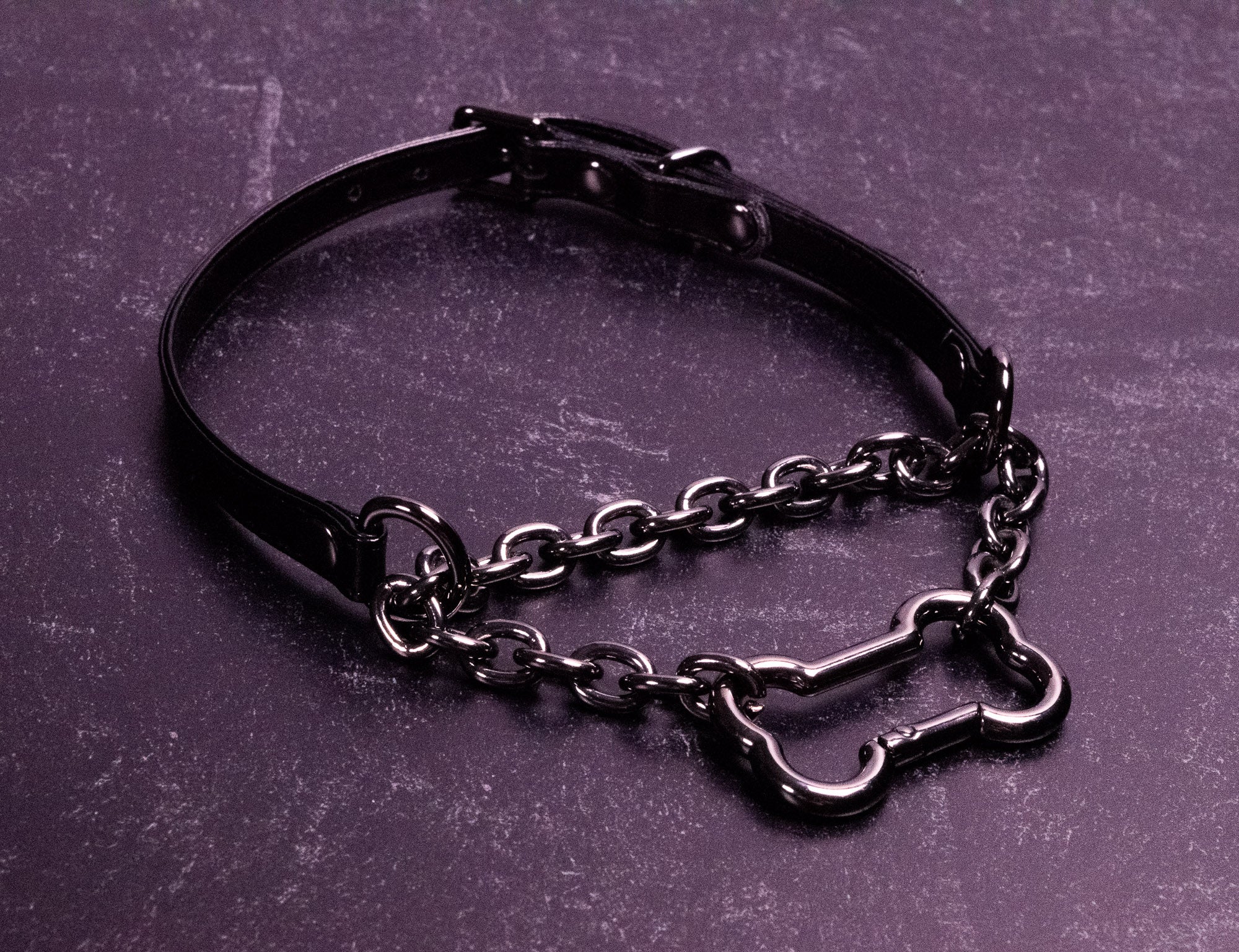 "Good Dog" - Black Vegan Leather Martingale Collar