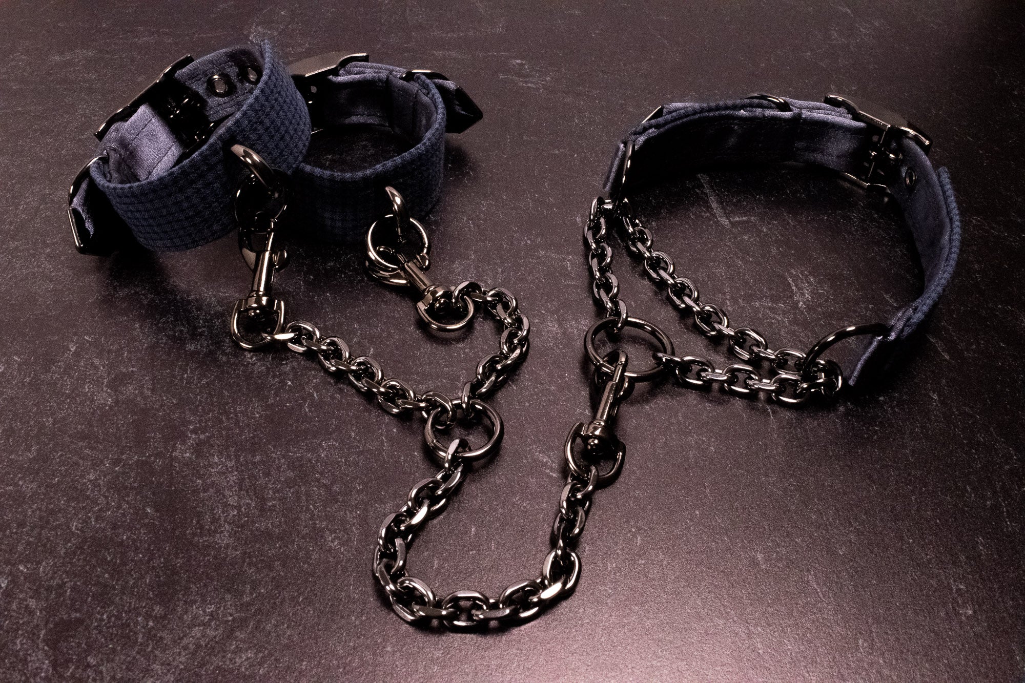 Punk Academia - 12.5" - 15" Navy Plaid Martingale Collar _LIMITED_