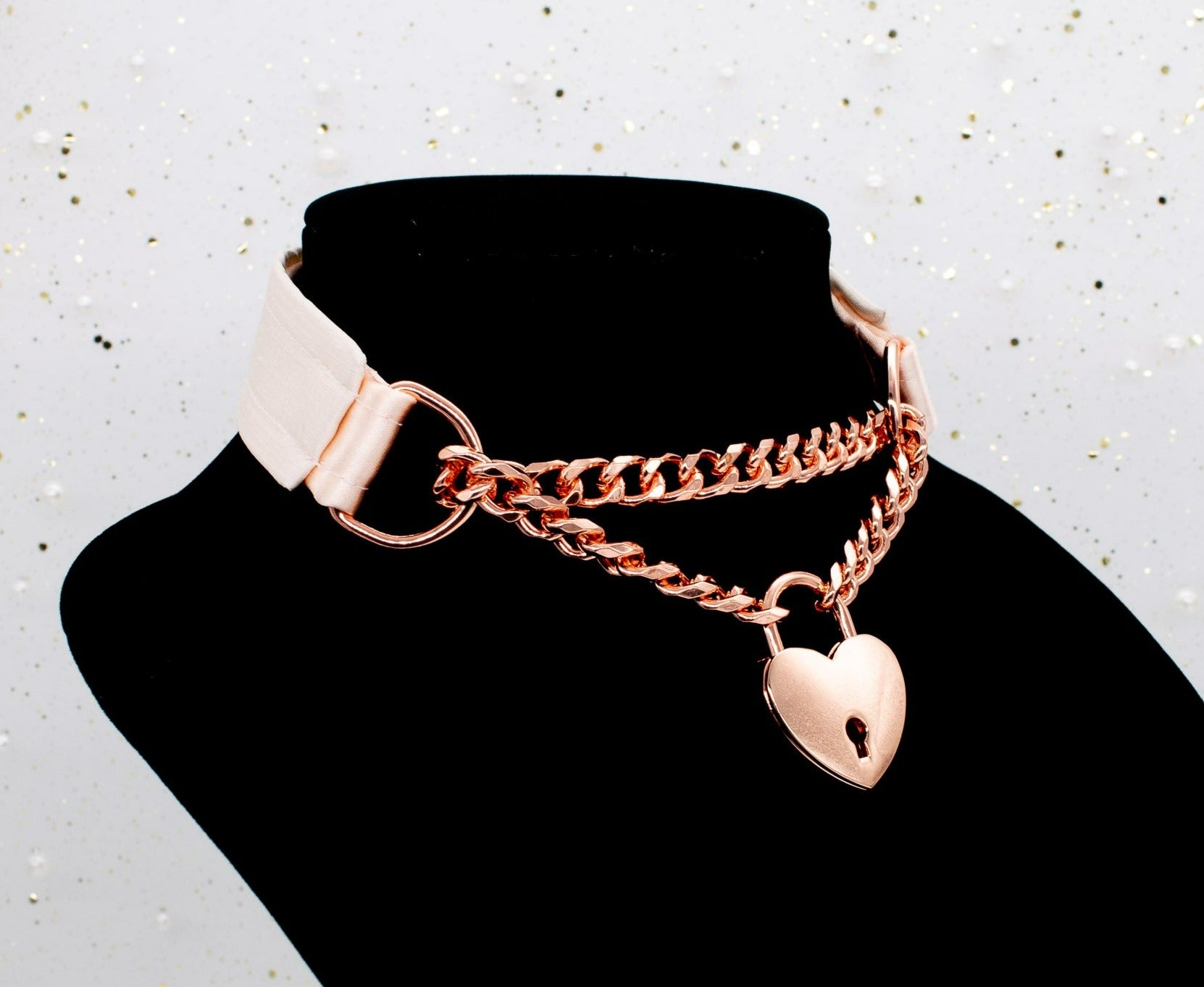 French Silk Front-Locking Martingale BDSM Collar