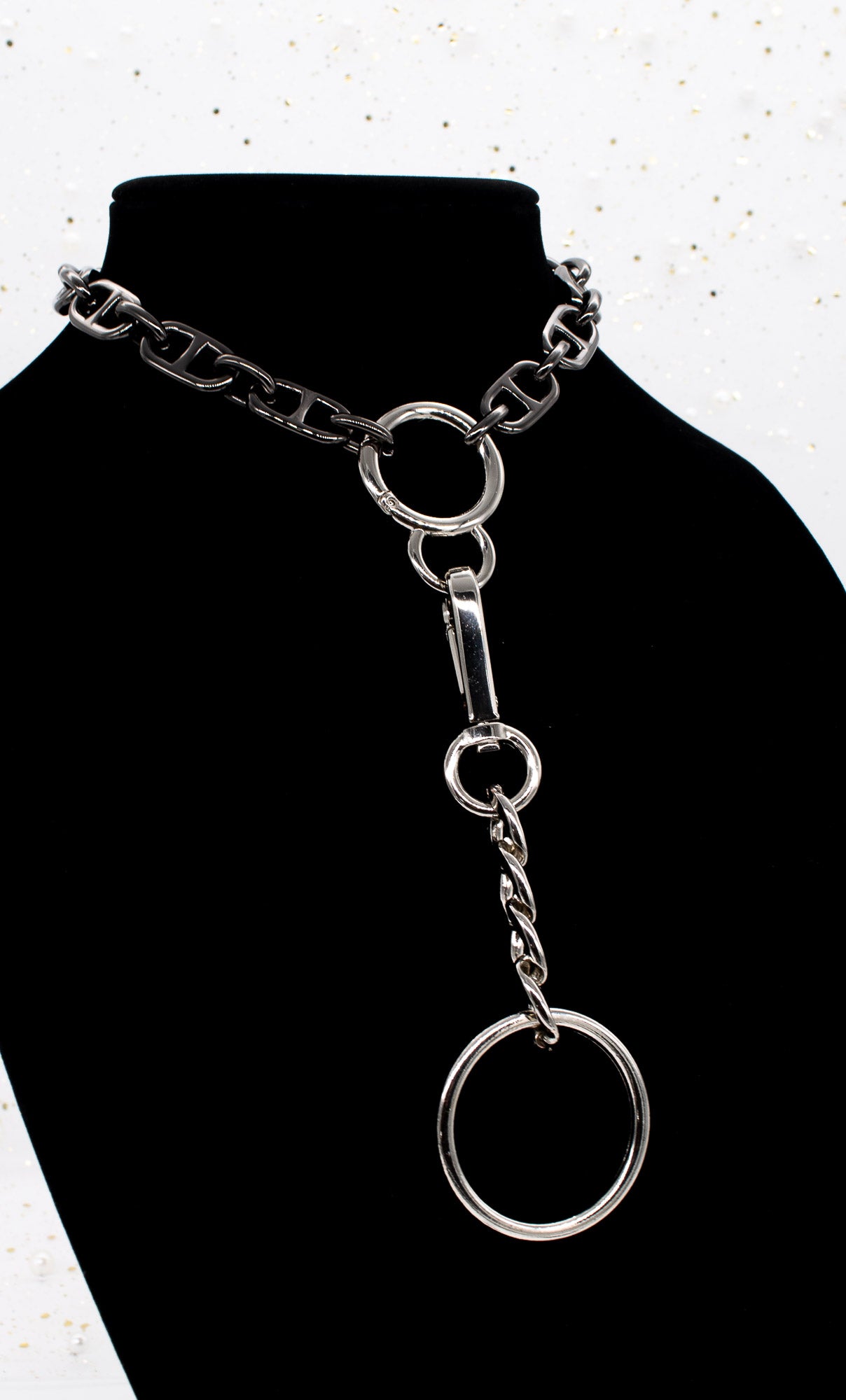 Chunky Chain Collar in Gunmetal and Silver