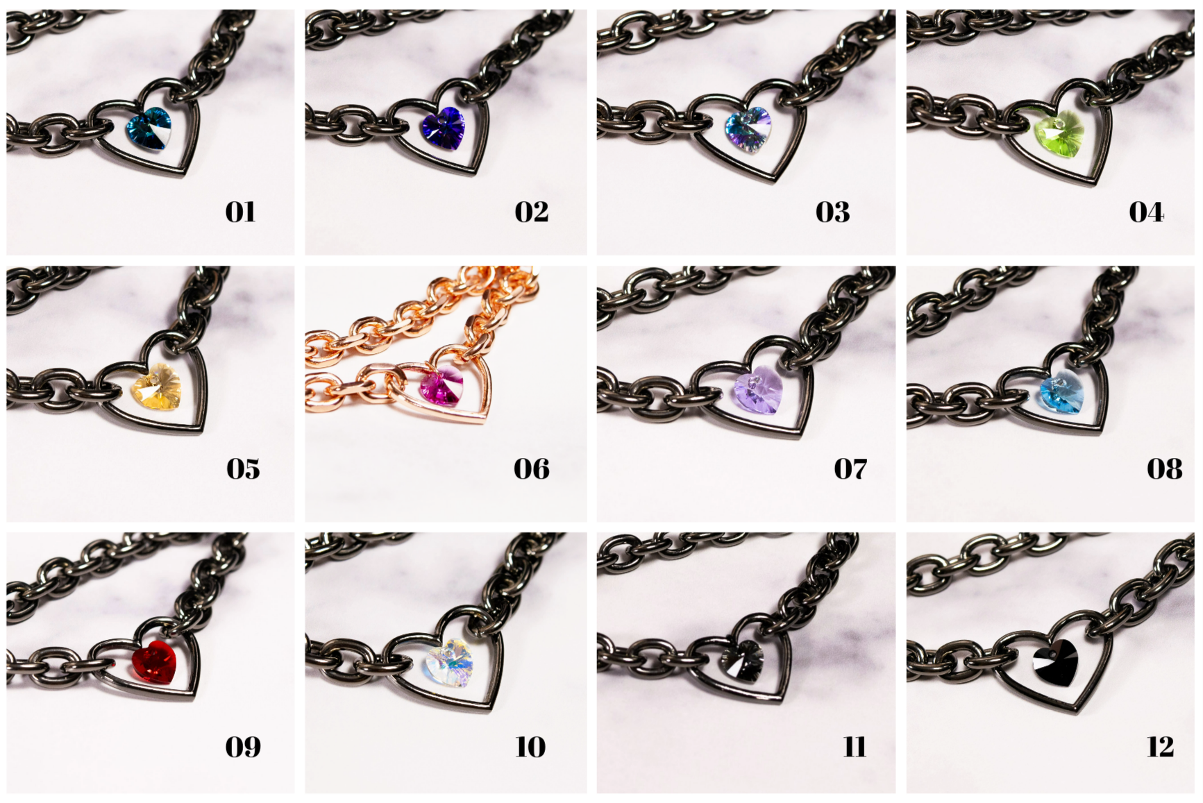 3/8" Petite Crystal Heart Ring Black Vegan Leather Martingale Collar