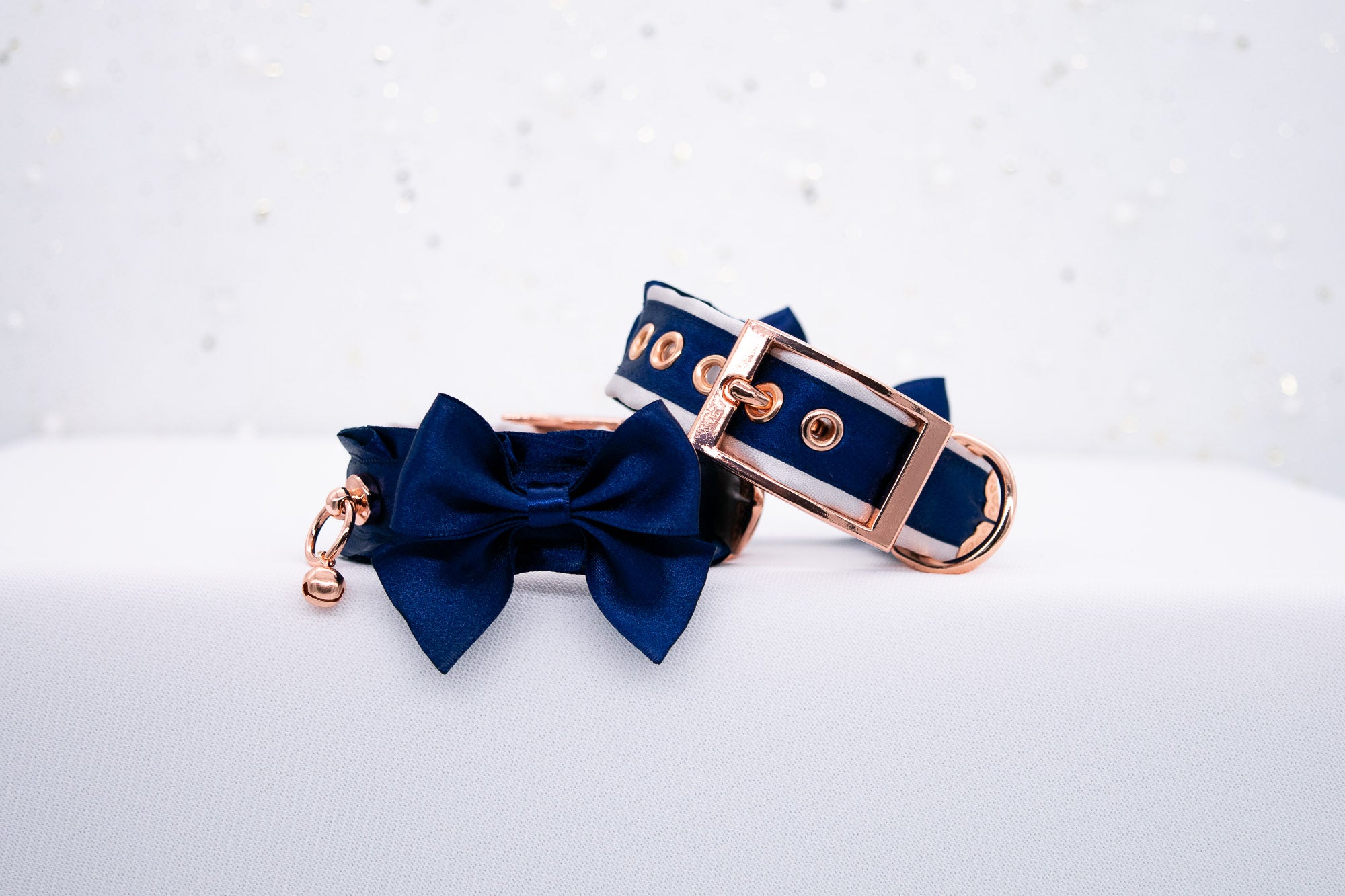 Navy and Rose Gold BDSM Cuffs