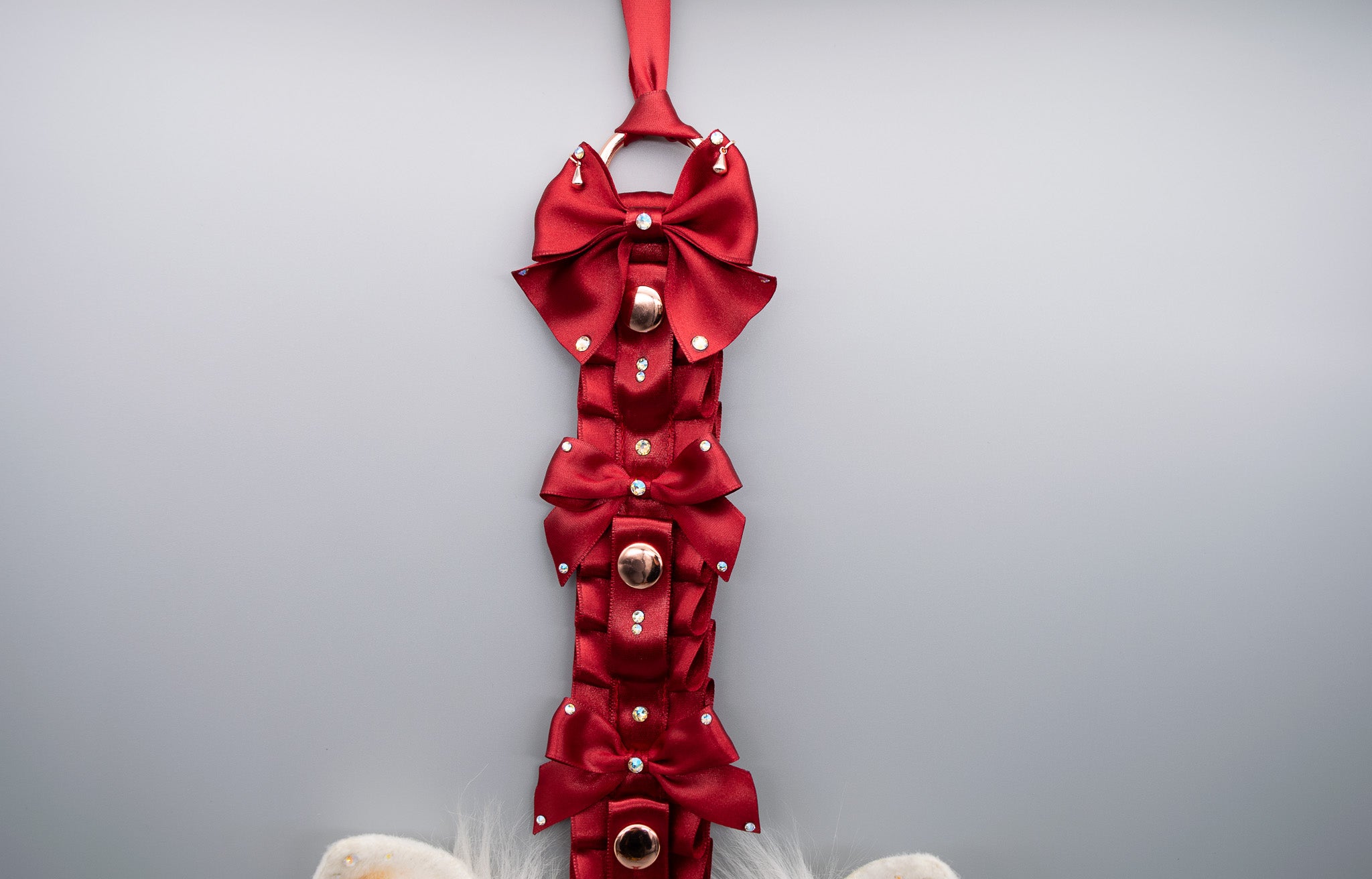 Red x Rose Gold Luxury Pet Play Ear Display - 6 Slots