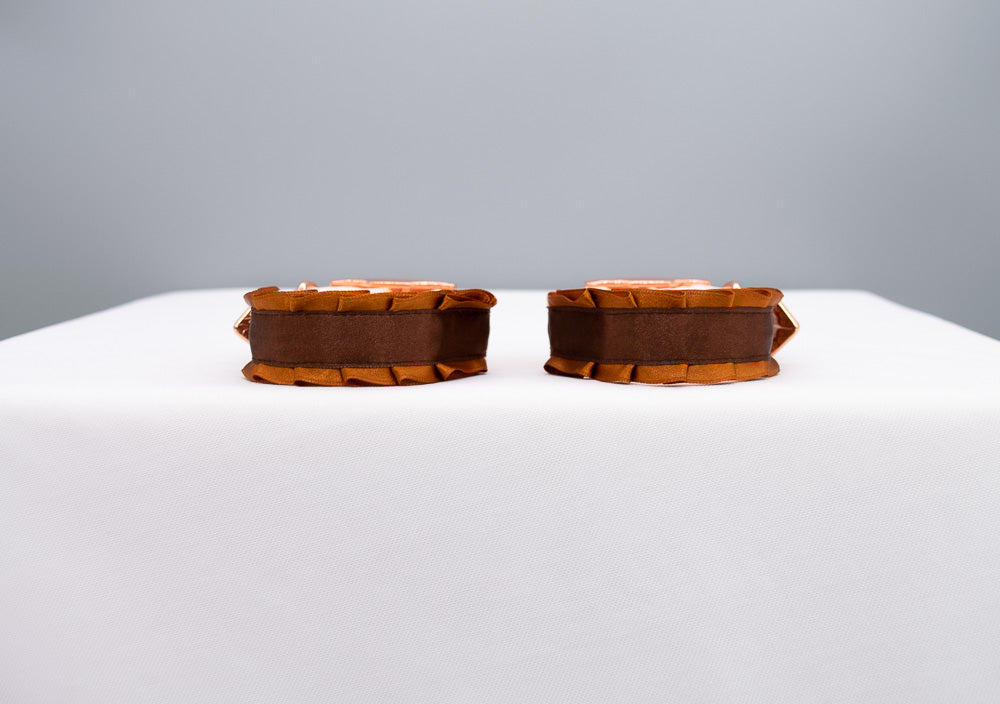 Caramel and Chocolate Brown Rose Gold Cuffs