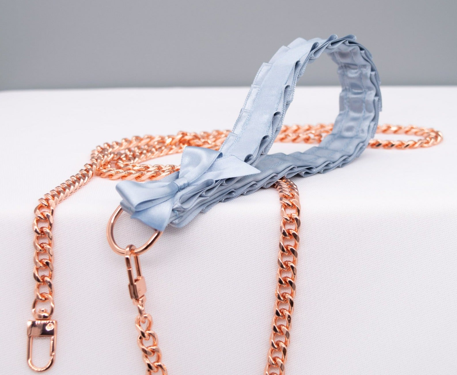 French Blue and Rose Gold Leash