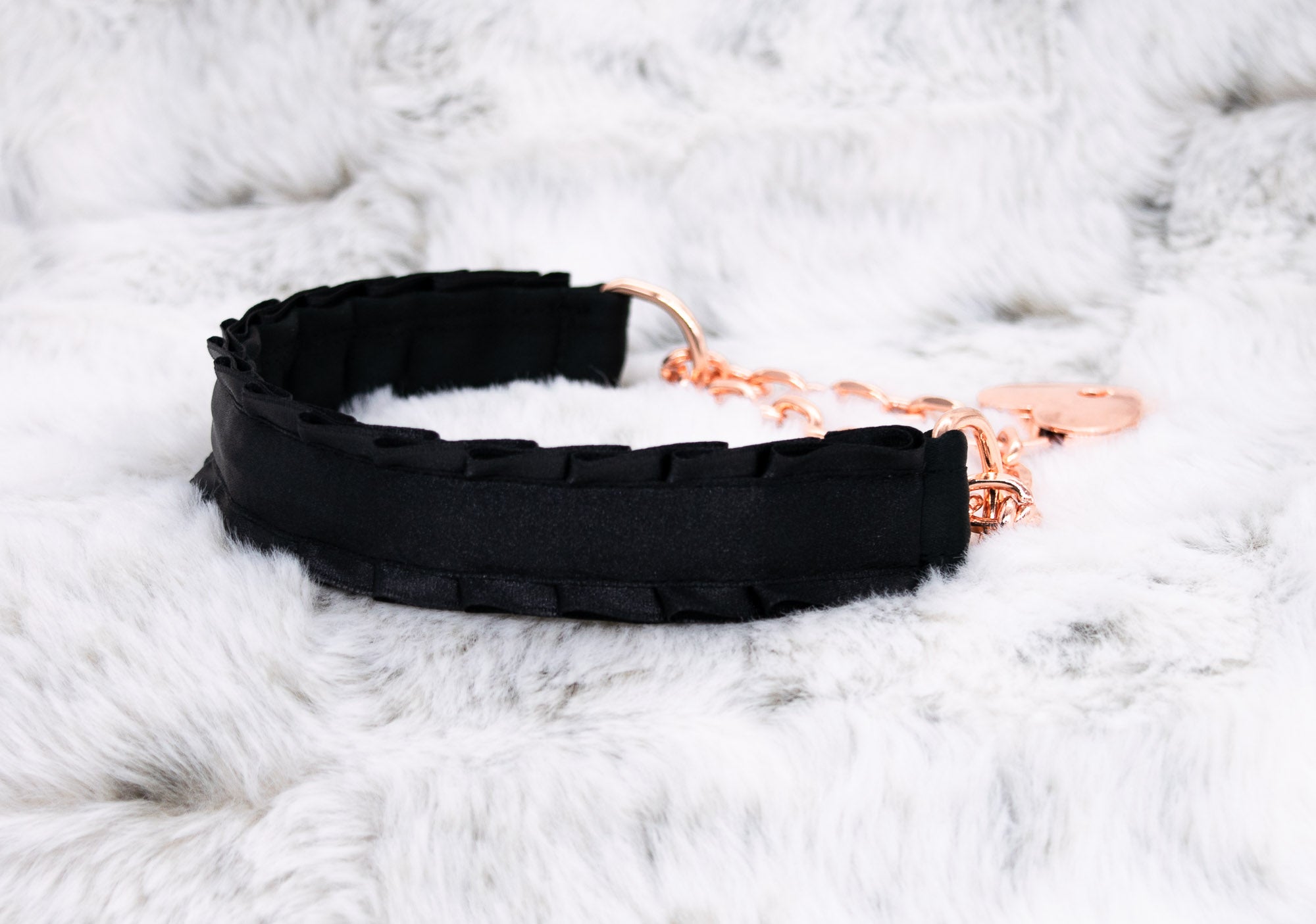 Black Front-Locking Martingale BDSM Collar