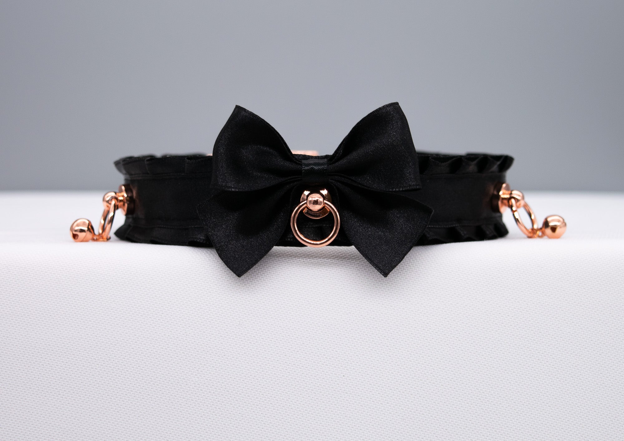 Black and Rose Gold Classics Collar and Leash Set