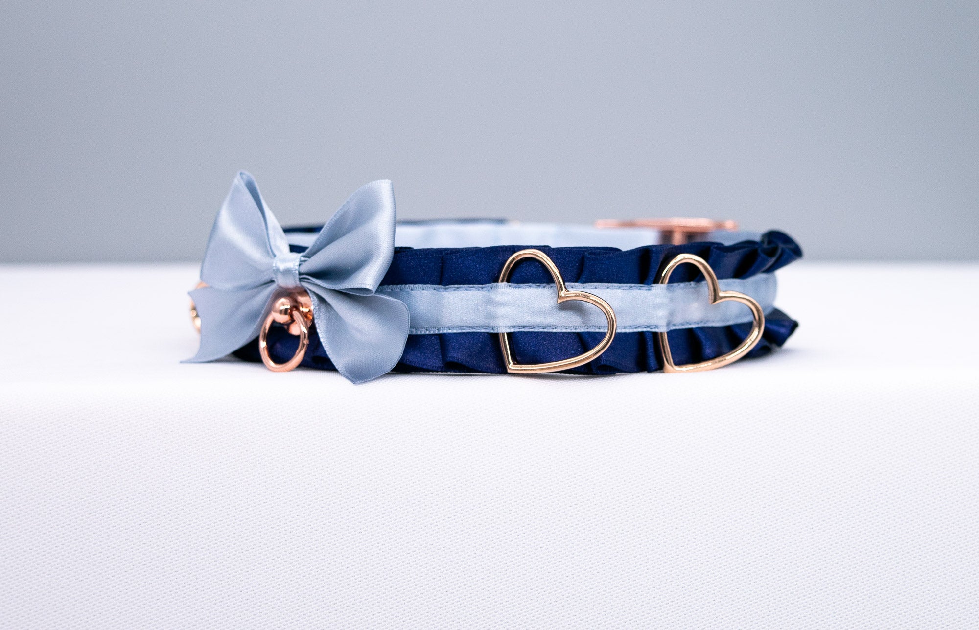 Navy and French Blue Deluxe -  Rose Gold Luxury Collar
