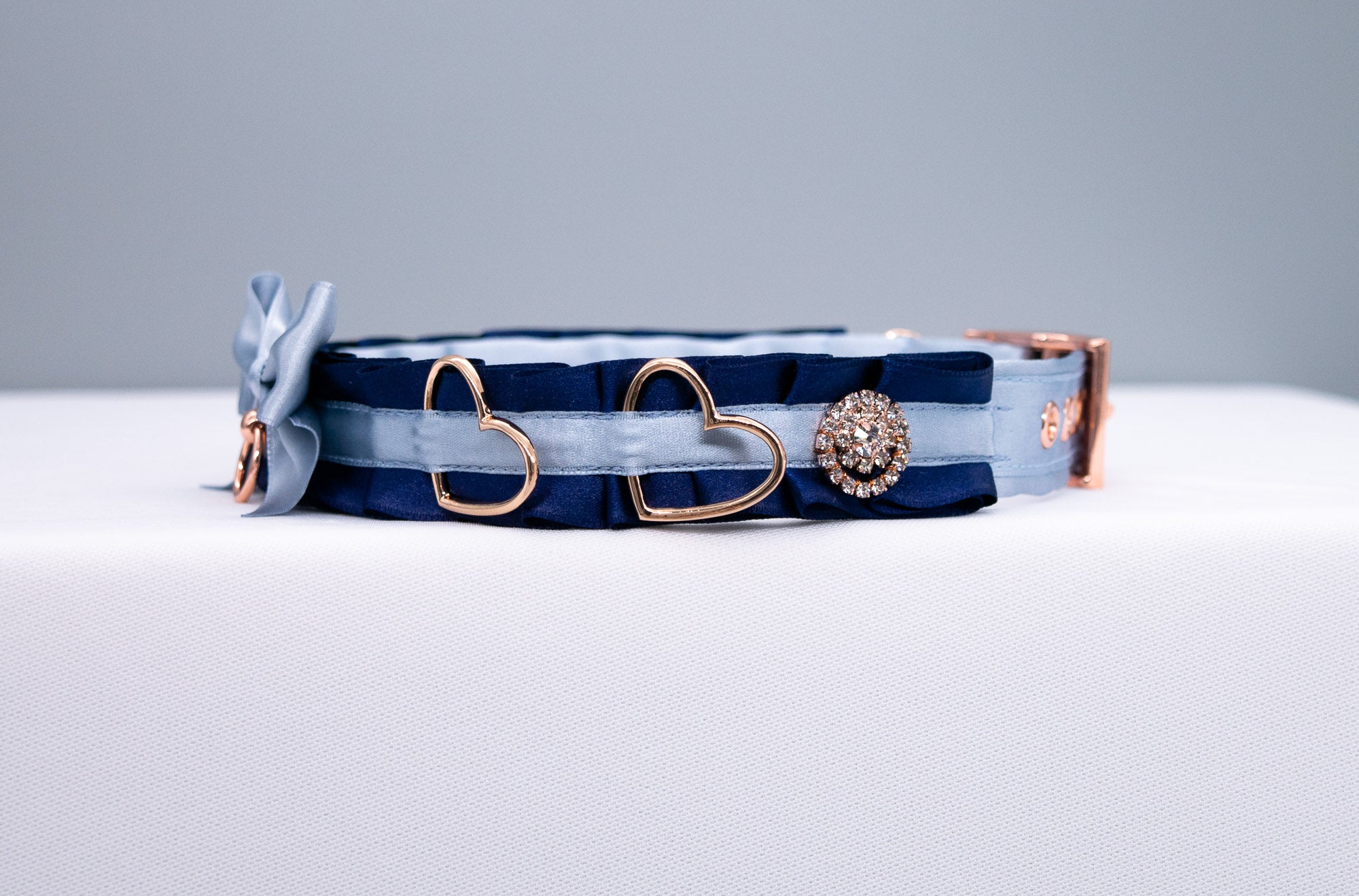 Navy and French Blue Deluxe -  Rose Gold Luxury Collar