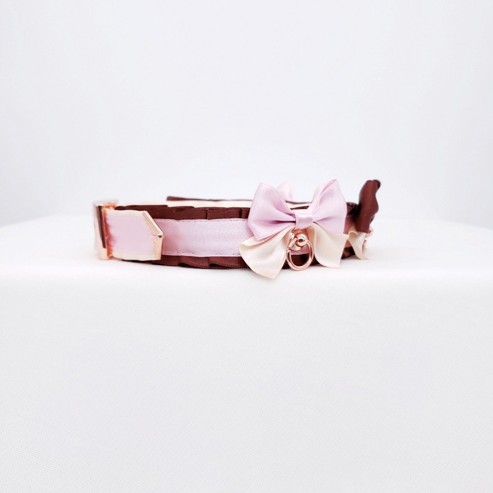 Neapolitan - Chocolate, Pink, Cream Pet Play Collar