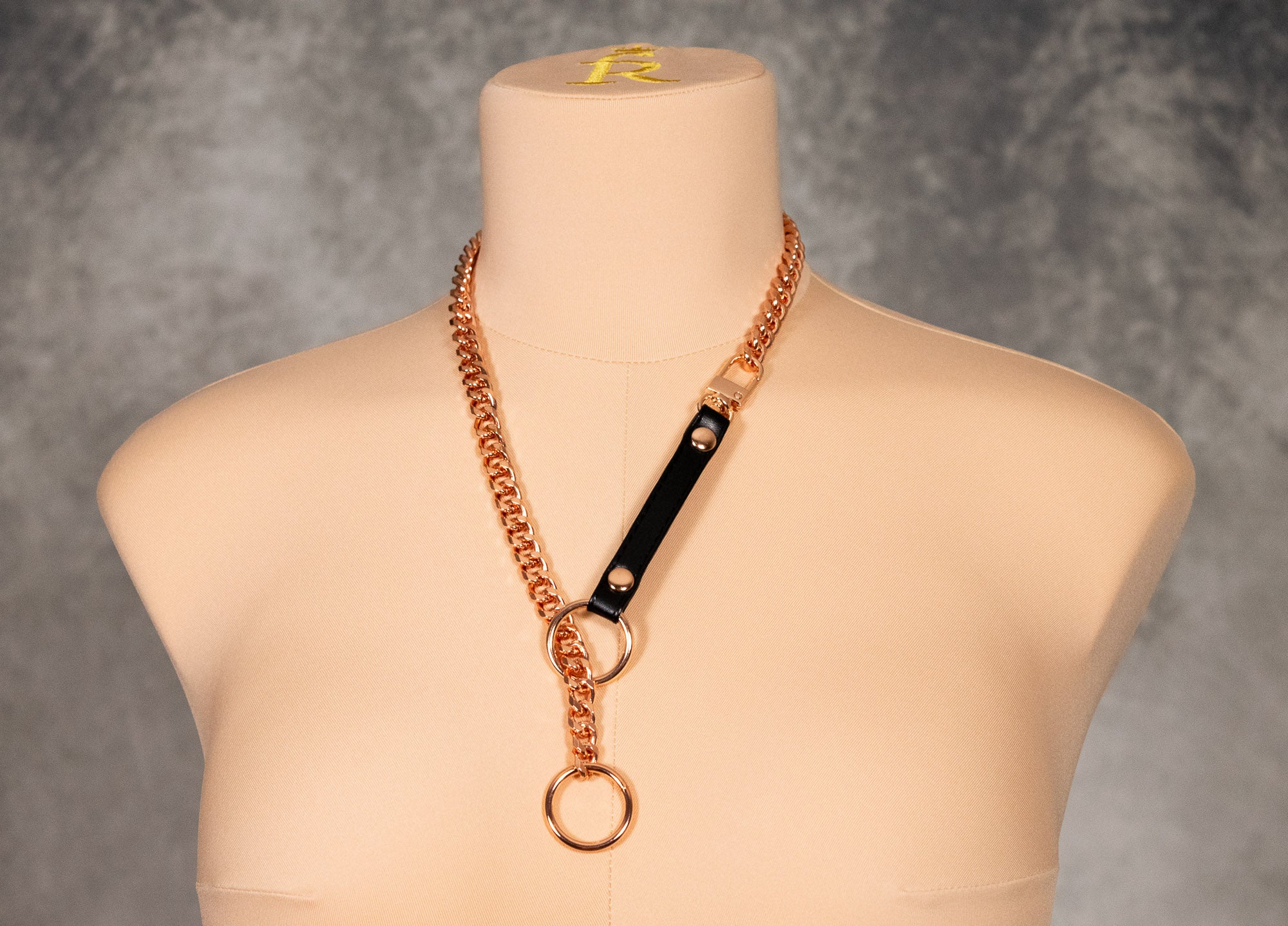 Split Leather Slip Chain Collar