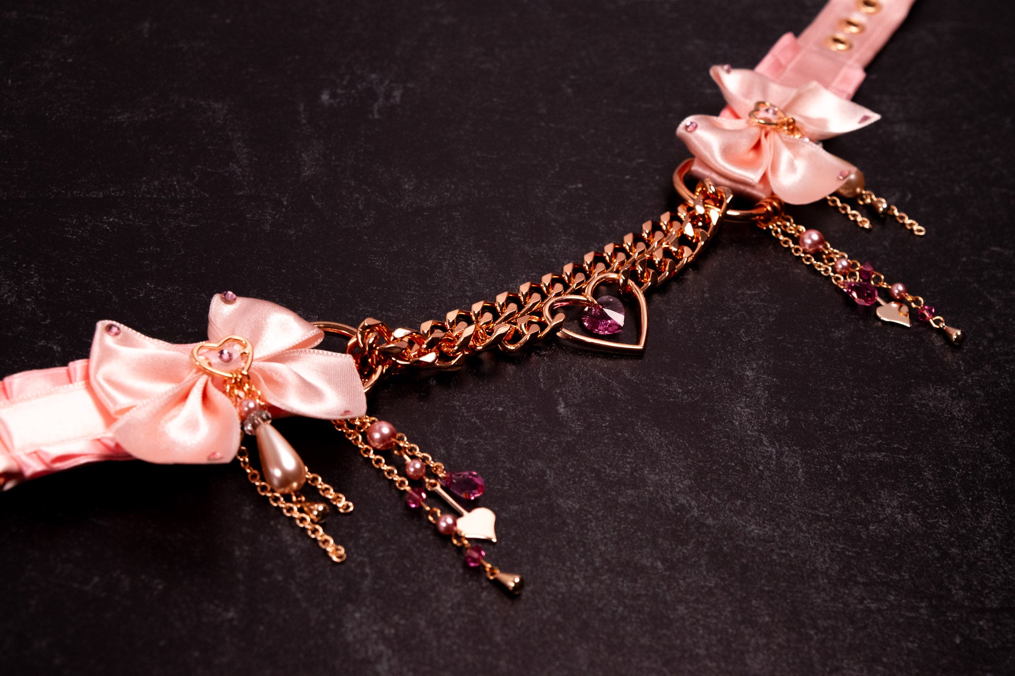 "Blush Devotion" - Soft Pink & Rose Gold Luxury Martingale Collar