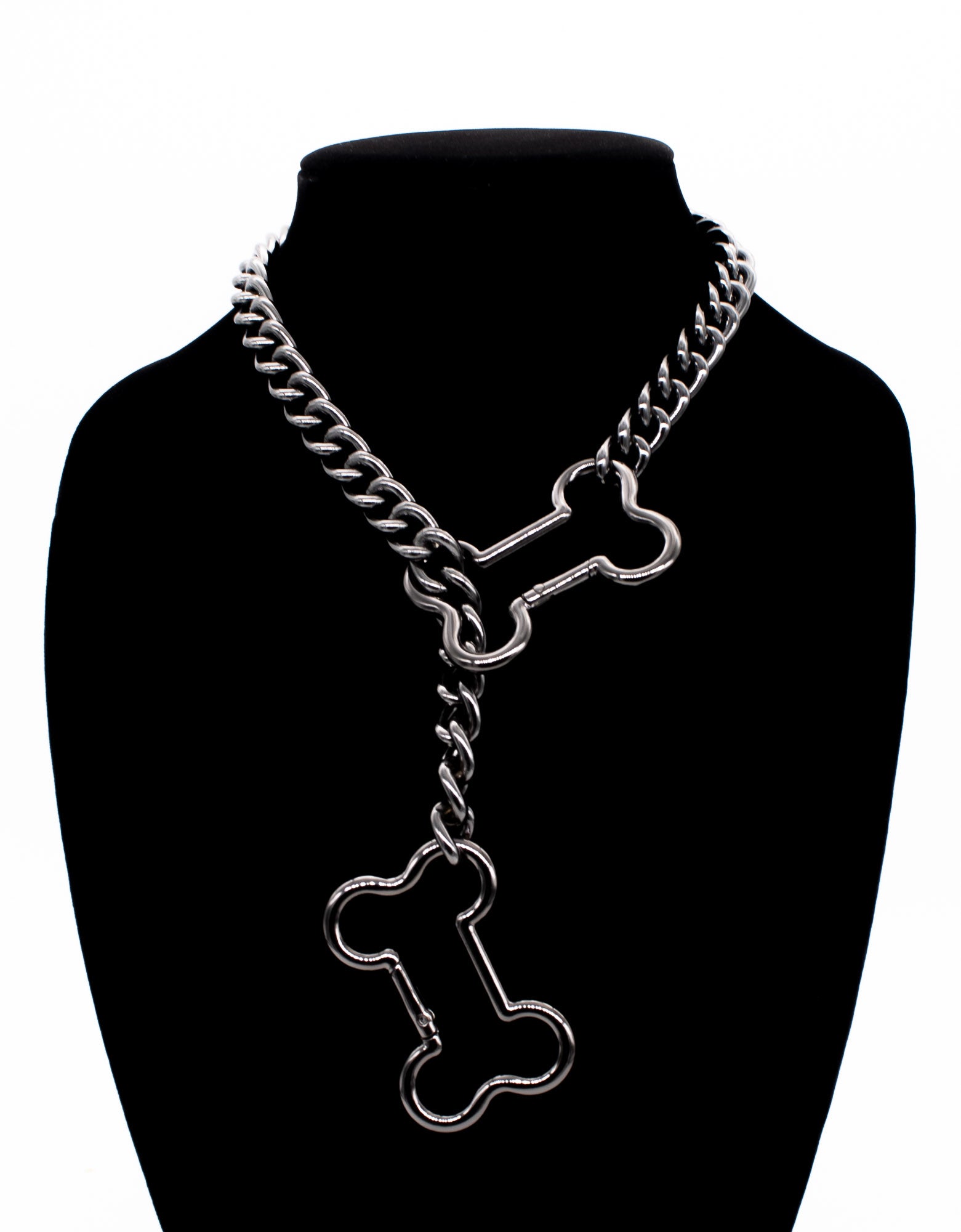 Bone Slip Chain Collar in Gunmetal