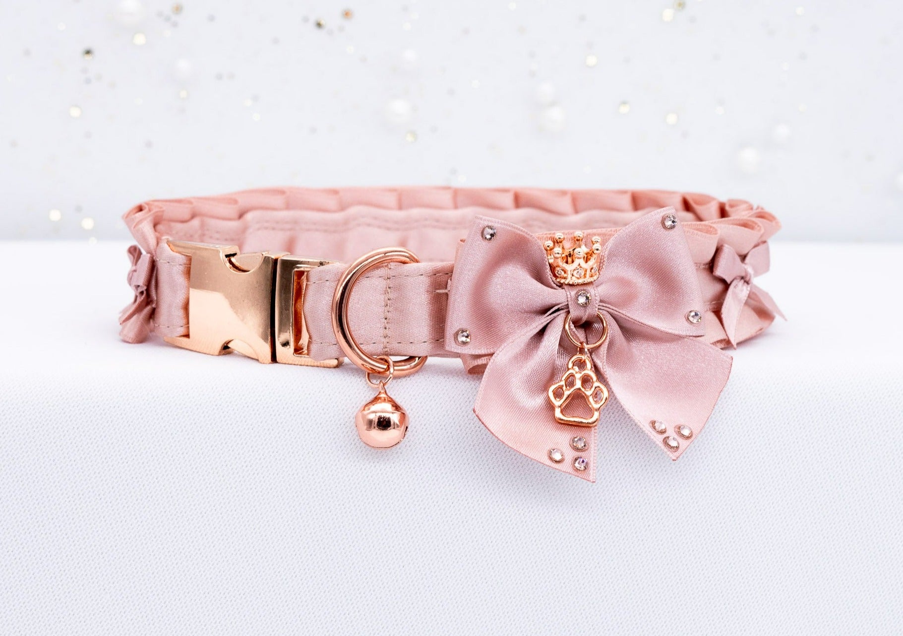 12.5" Snap Buckle Puppy Style BDSM Collar in Rose Gold