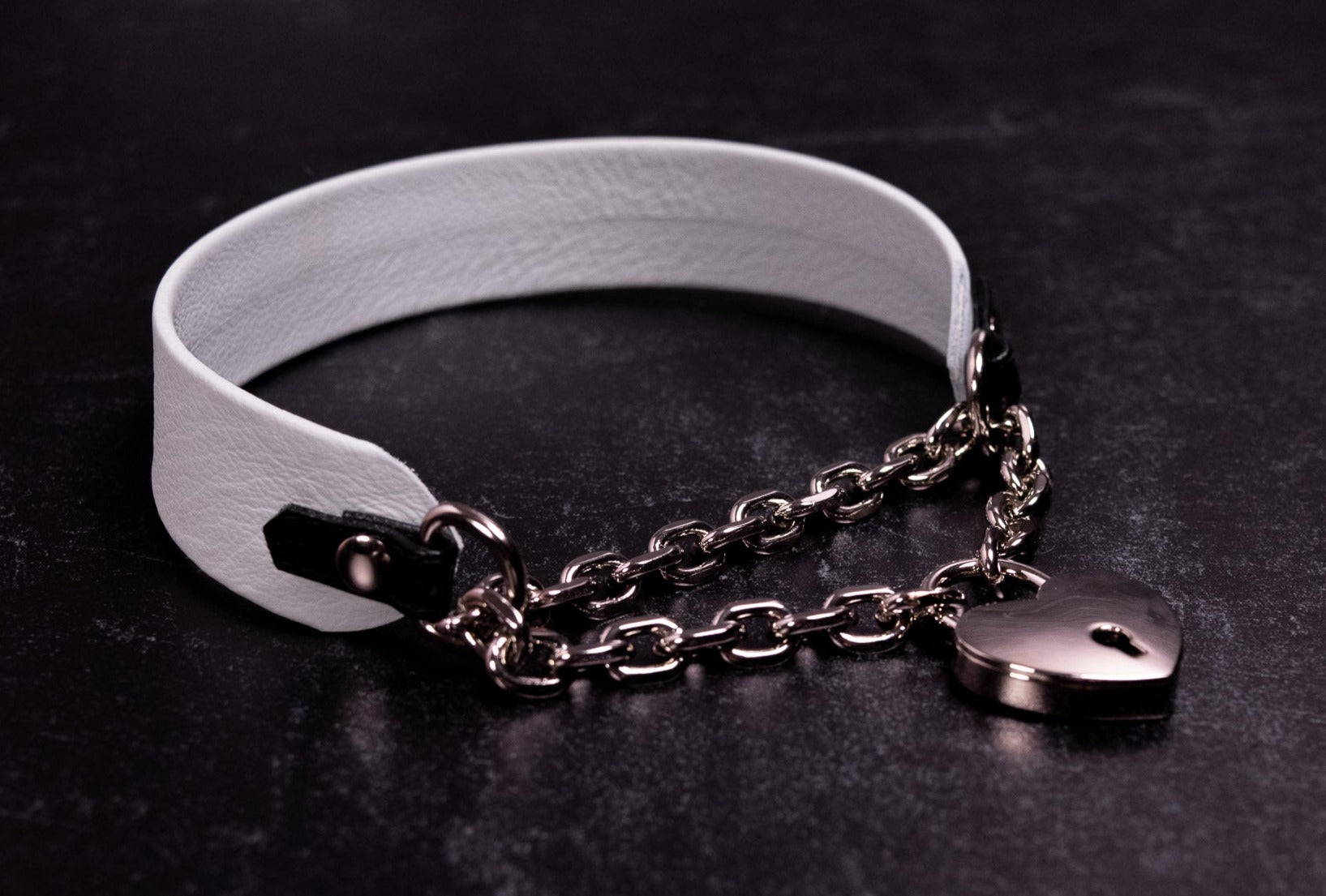 Locking Slate & Black Leather Martingale Collar _ LIMITED