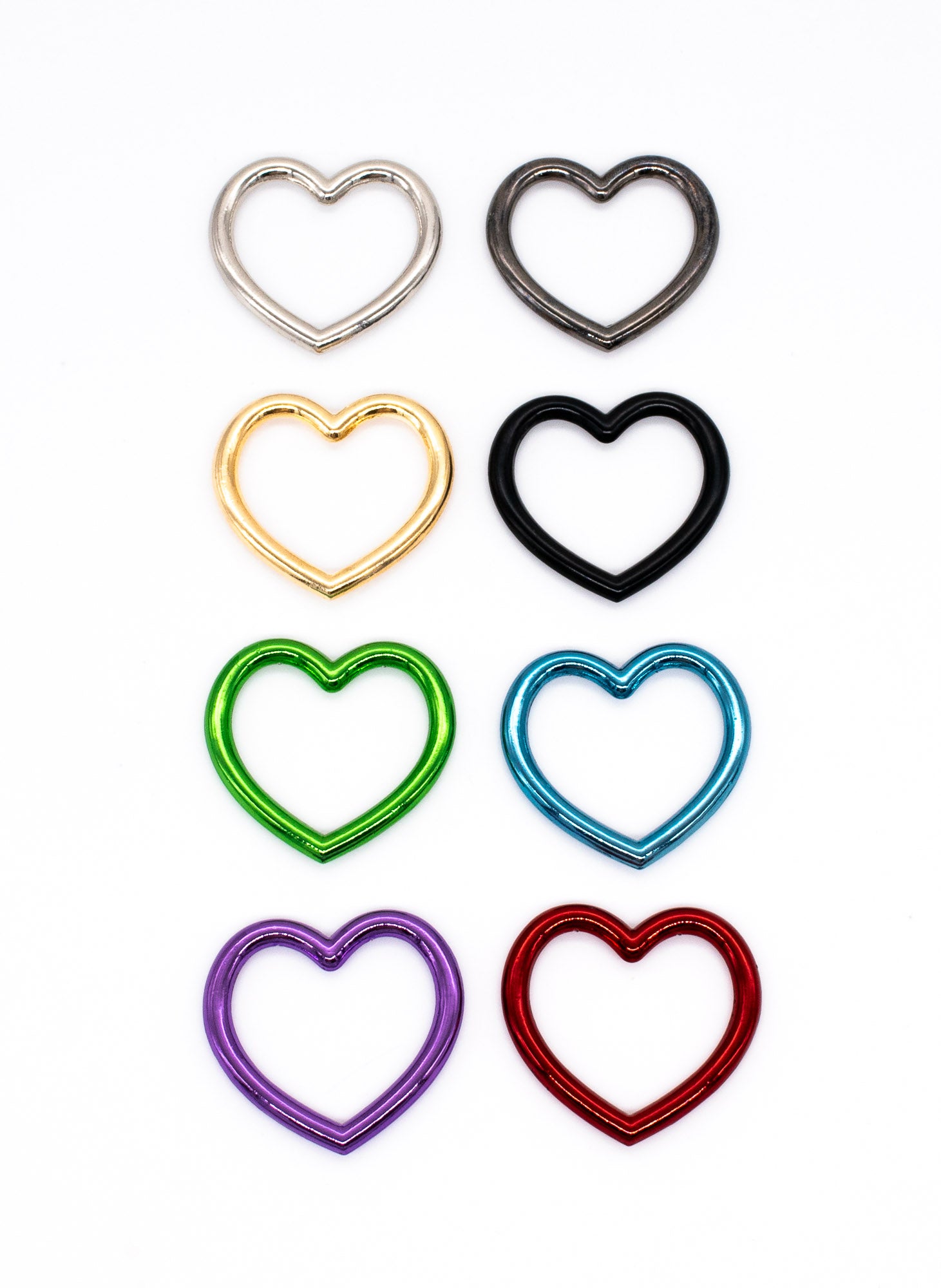 Rainbow Chain Blue Heart Slip Chain Collar