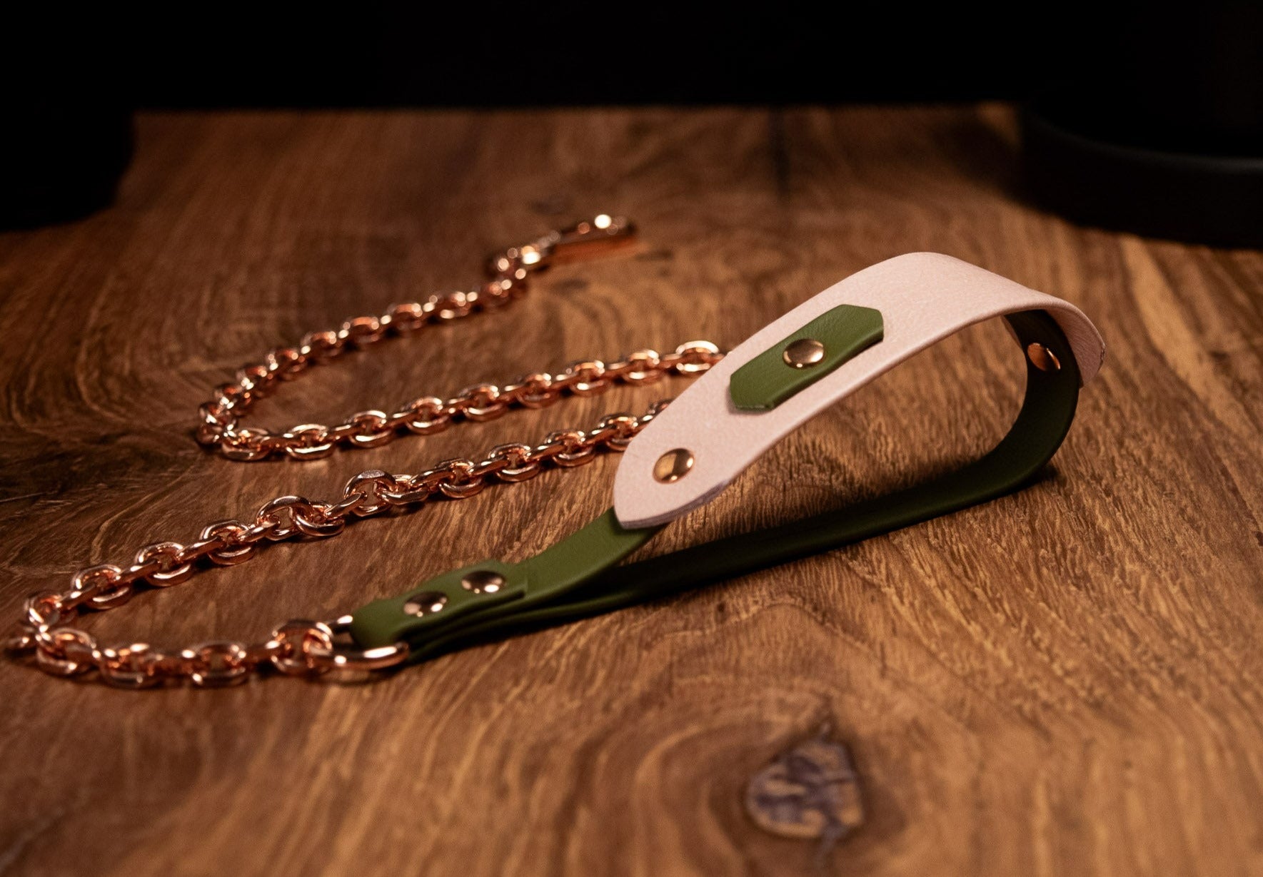 Blush & Olive Leather Leash _ LIMITED _