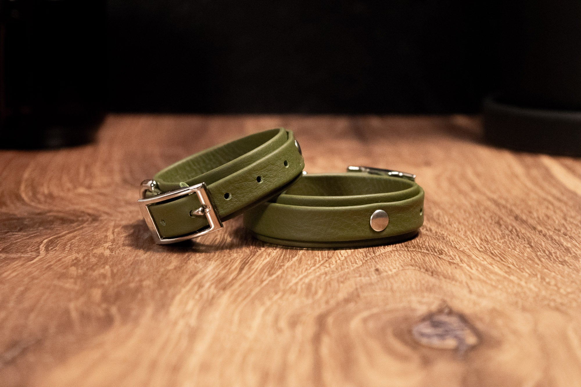 6" - 8" Olive Leather Cuffs _ LIMITED _