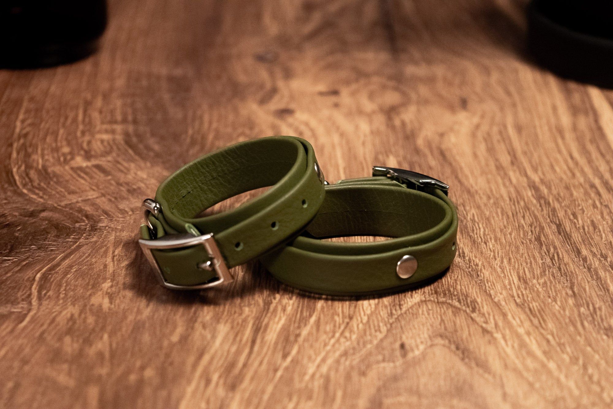 6" - 8" Olive Leather Cuffs _ LIMITED _