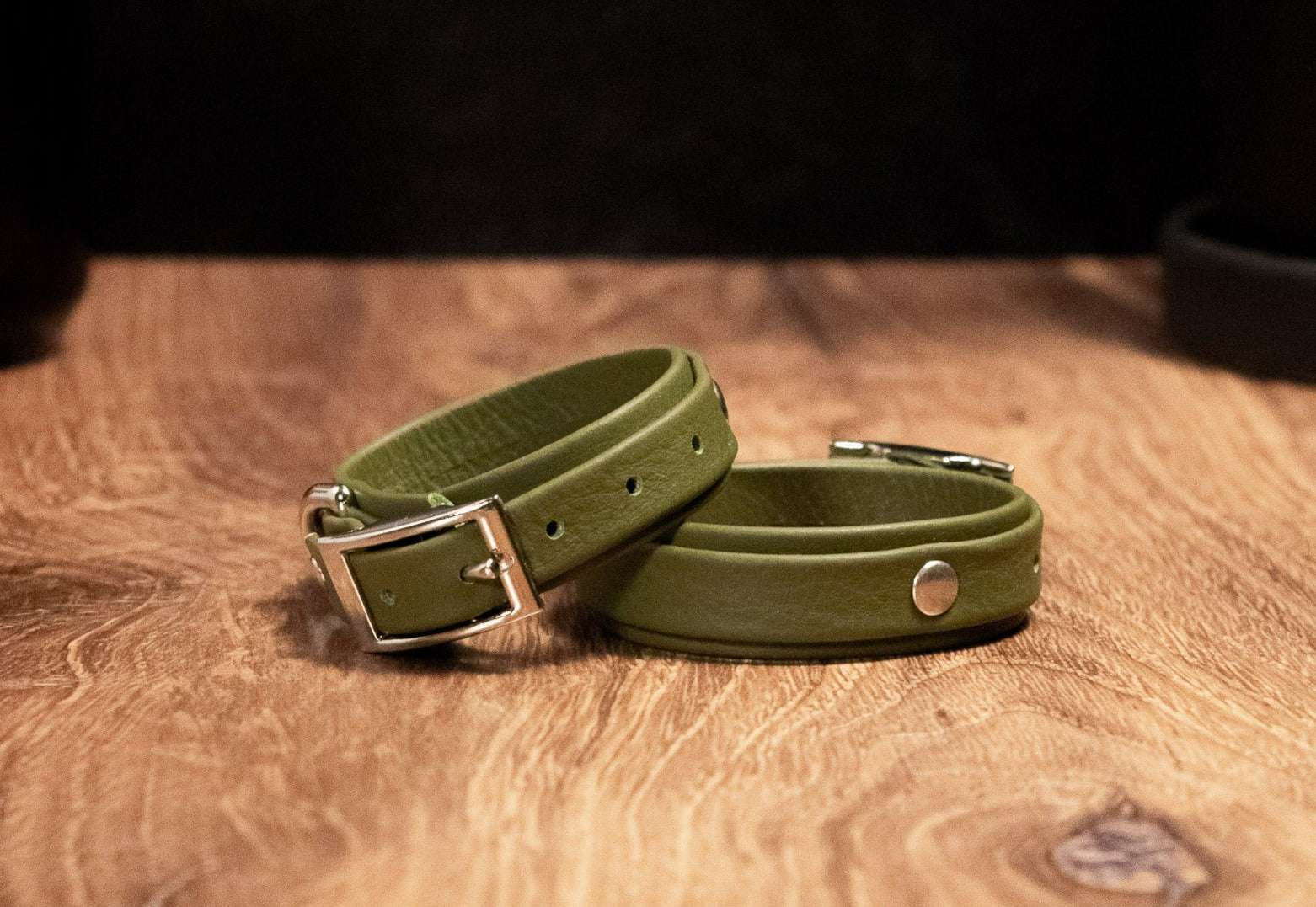 6" - 8" Olive Leather Cuffs _ LIMITED _