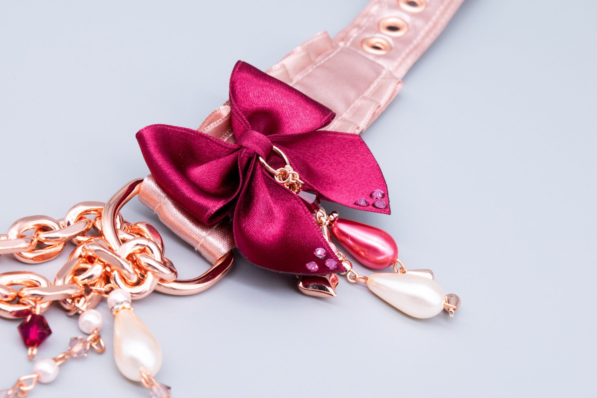 _OOAK _ "Cupid's First Blush" 12.5" 14.5" Rose Gold & Burgundy Lux