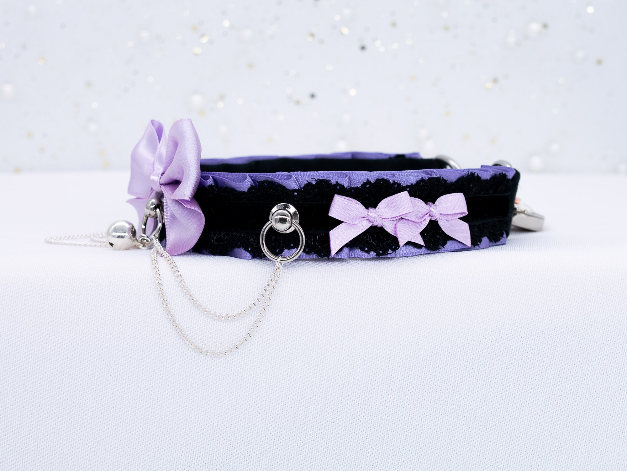 Purple and Black Luxury Collar in Silver