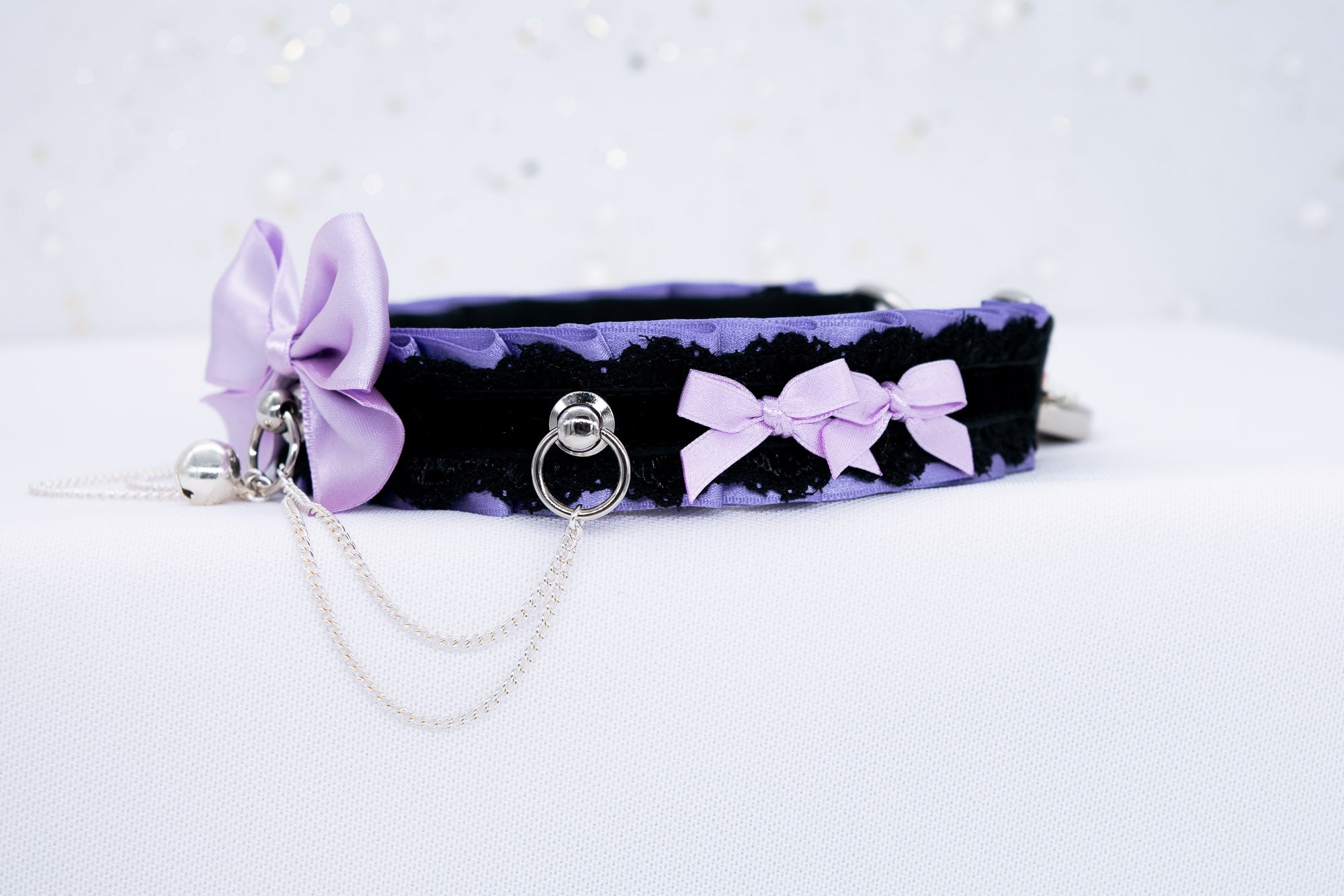 Purple and Black Luxury Collar in Silver