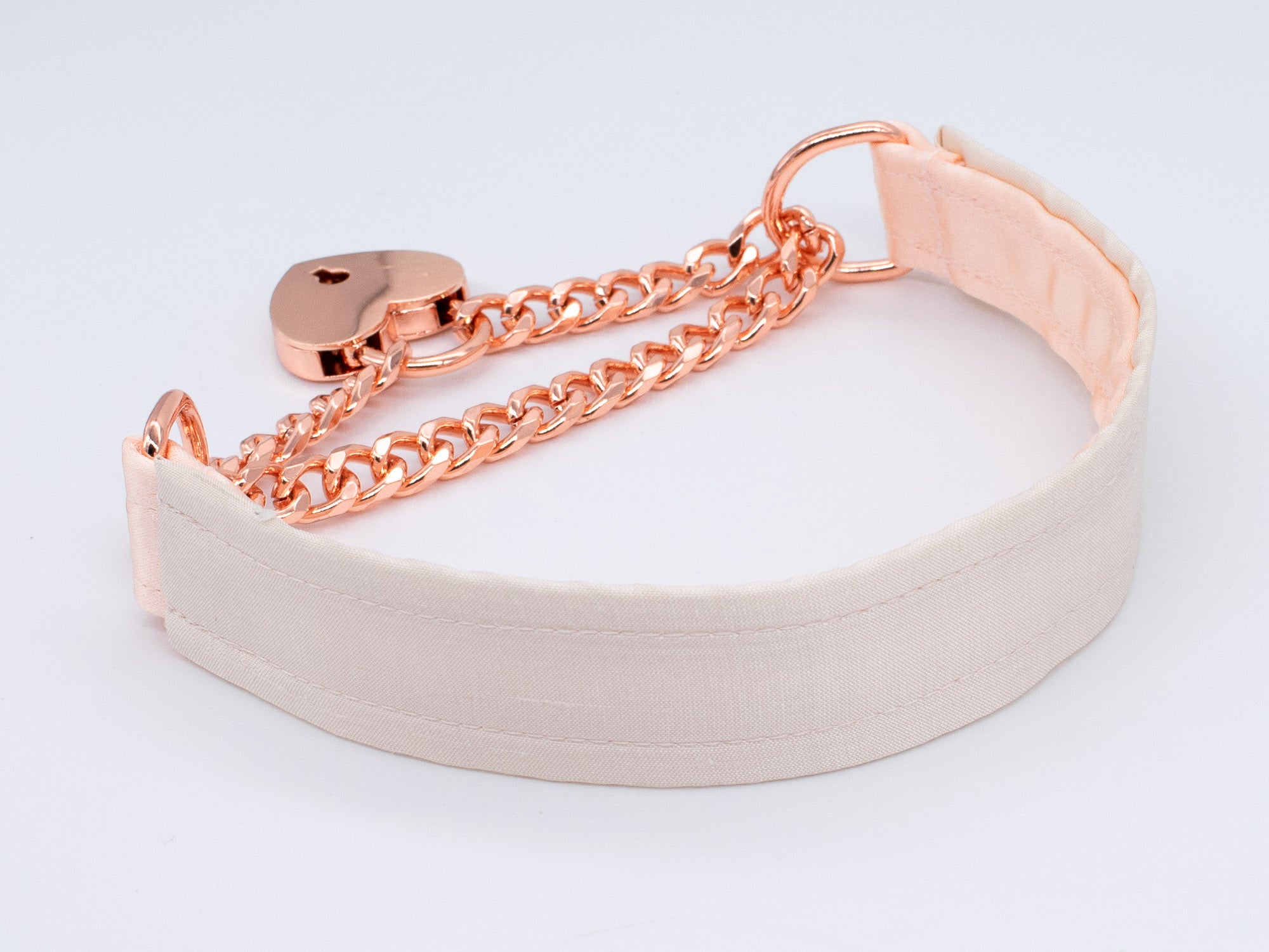 French Silk Front-Locking Martingale BDSM Collar