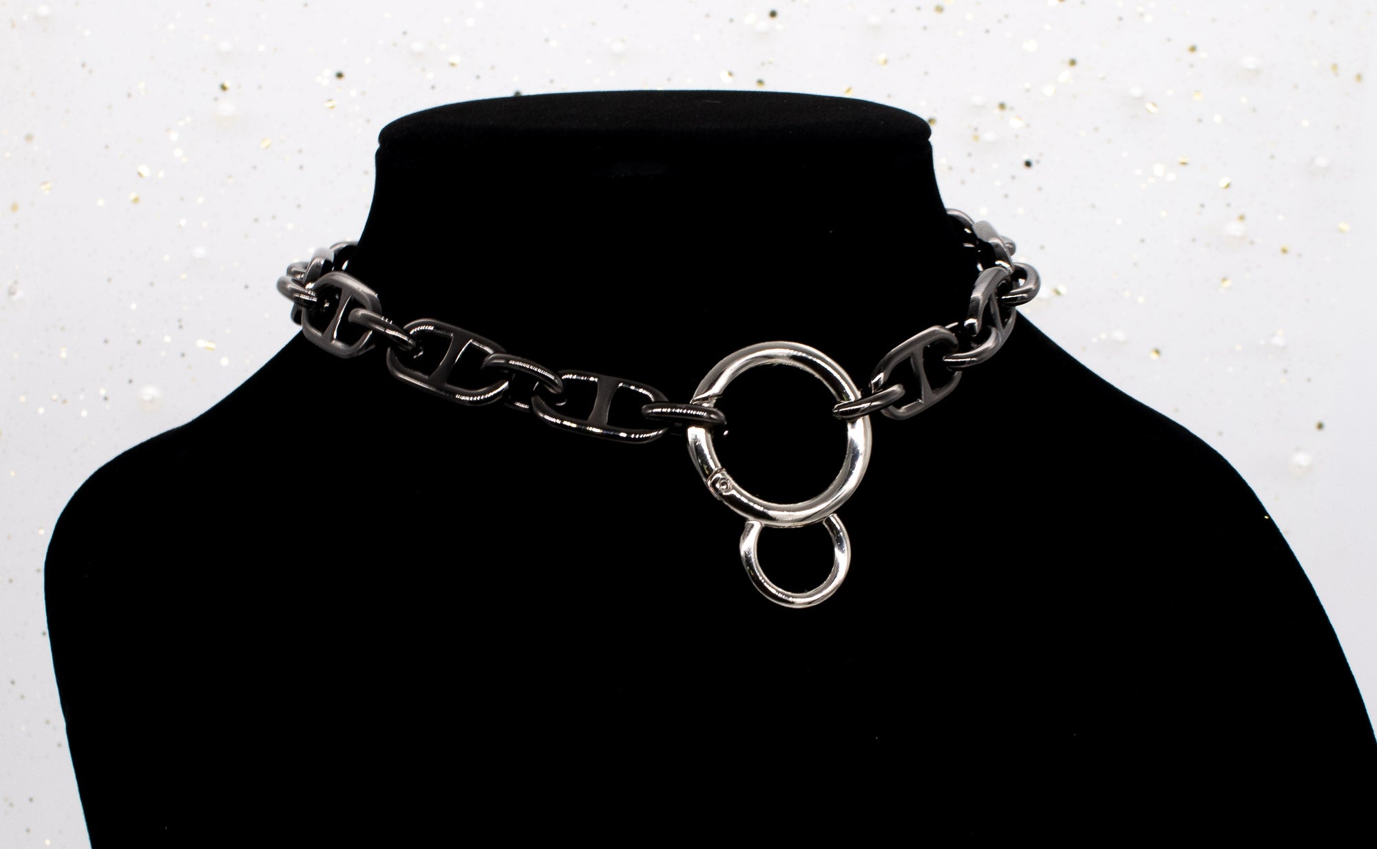 Chunky Chain Collar in Gunmetal and Silver