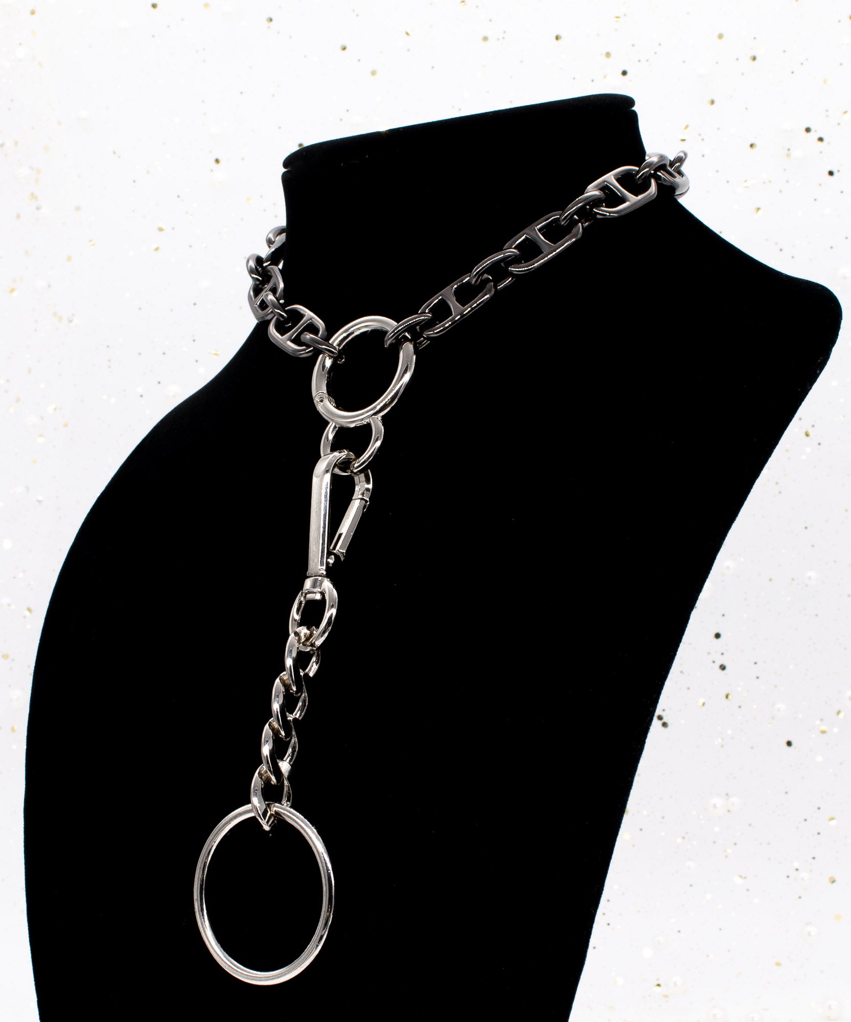 Chunky Chain Collar in Gunmetal and Silver