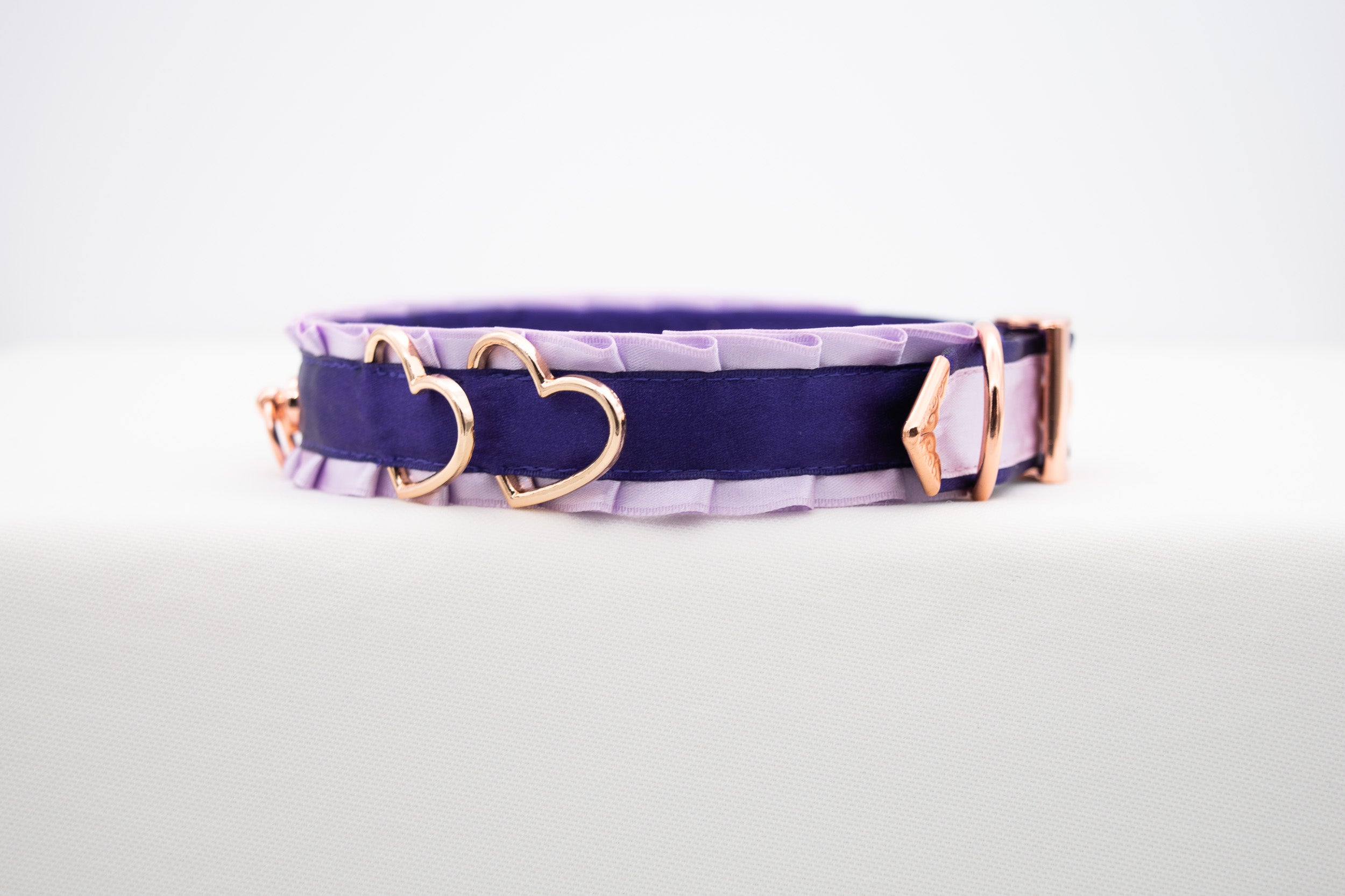 Lilac and Regal Purple Rose Gold Heart Collar