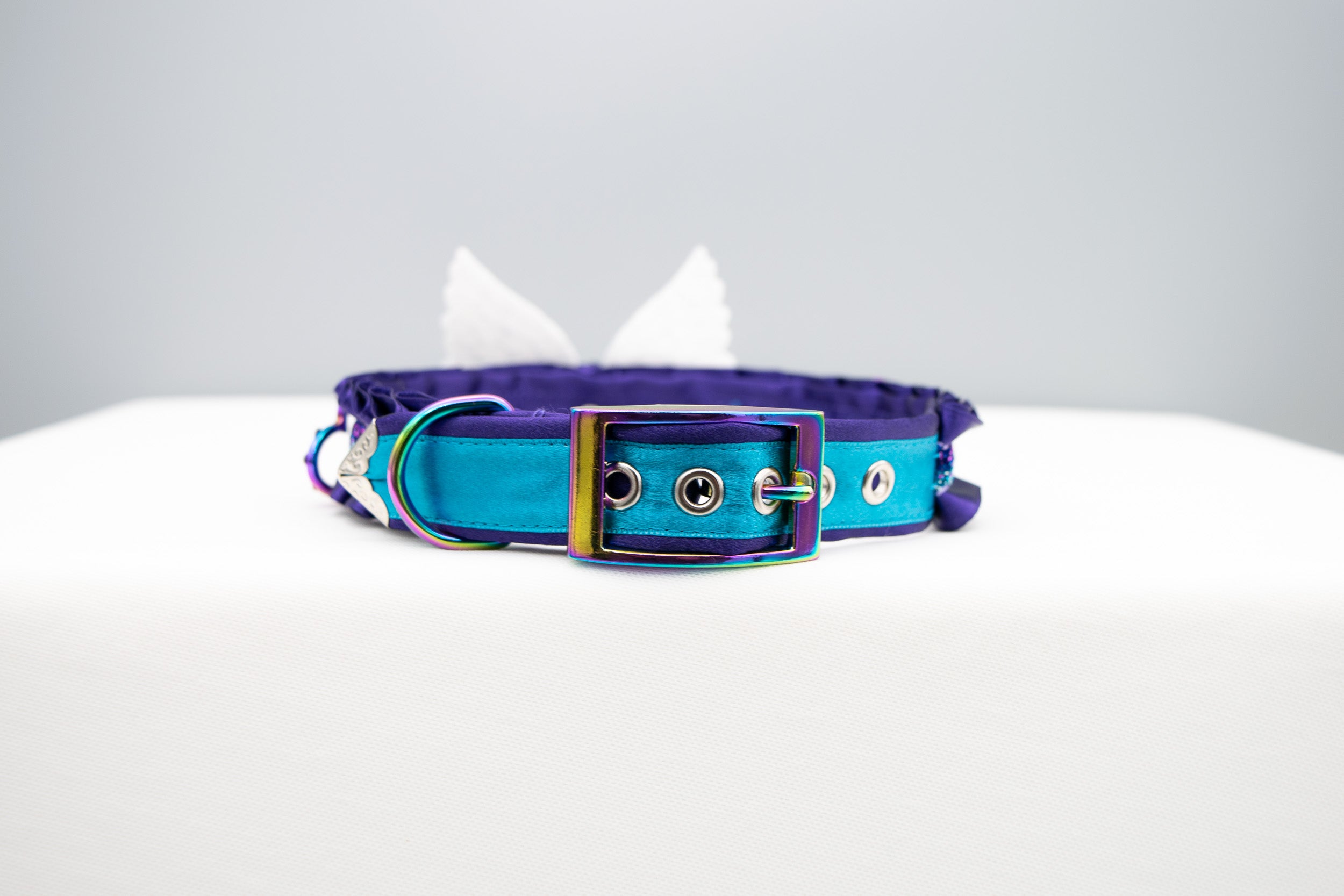 Limited Edition - Jeweled Purple Rainbow Winged Heart Collar