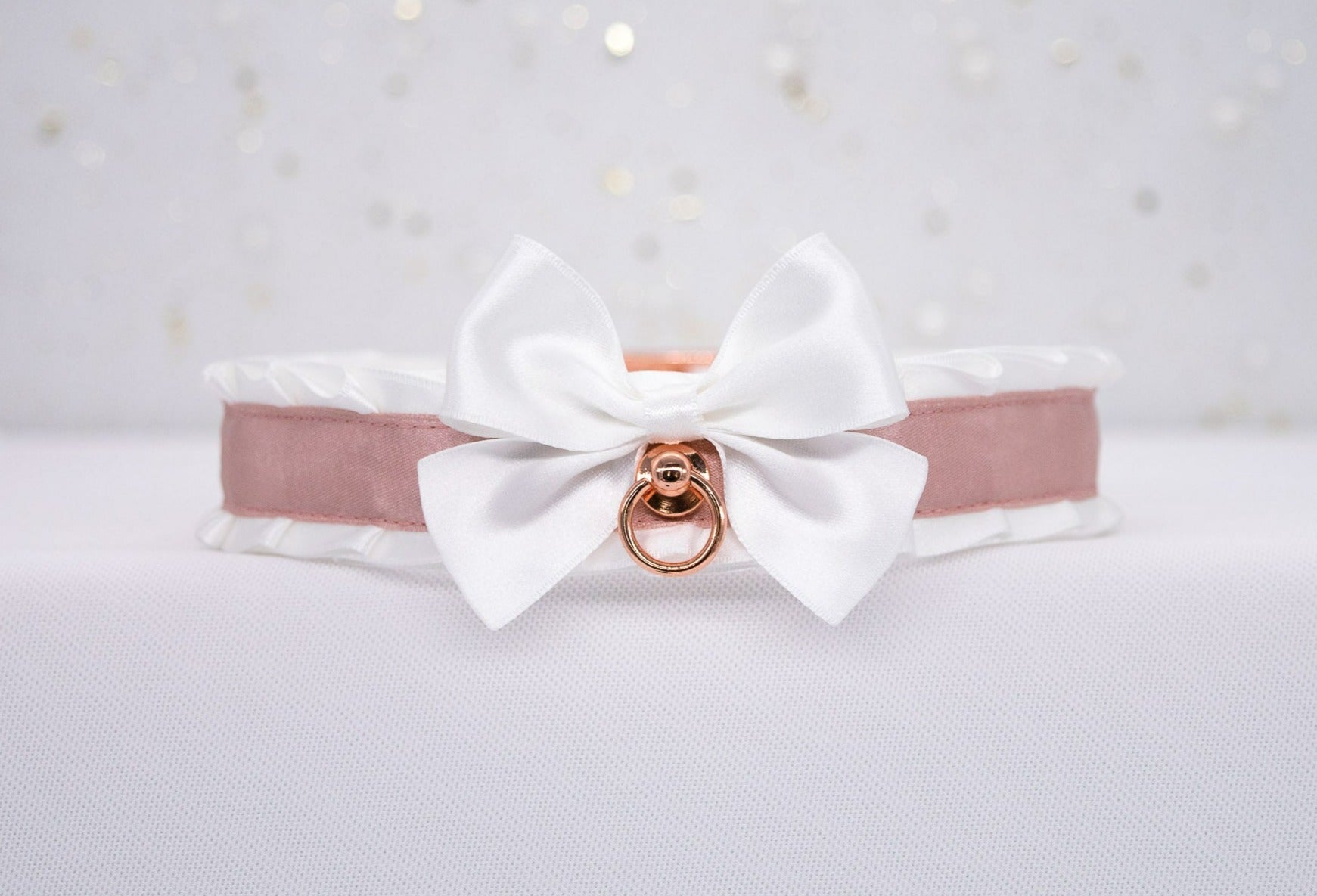 Dusty Rose, White and Rose Gold Luxury Collar
