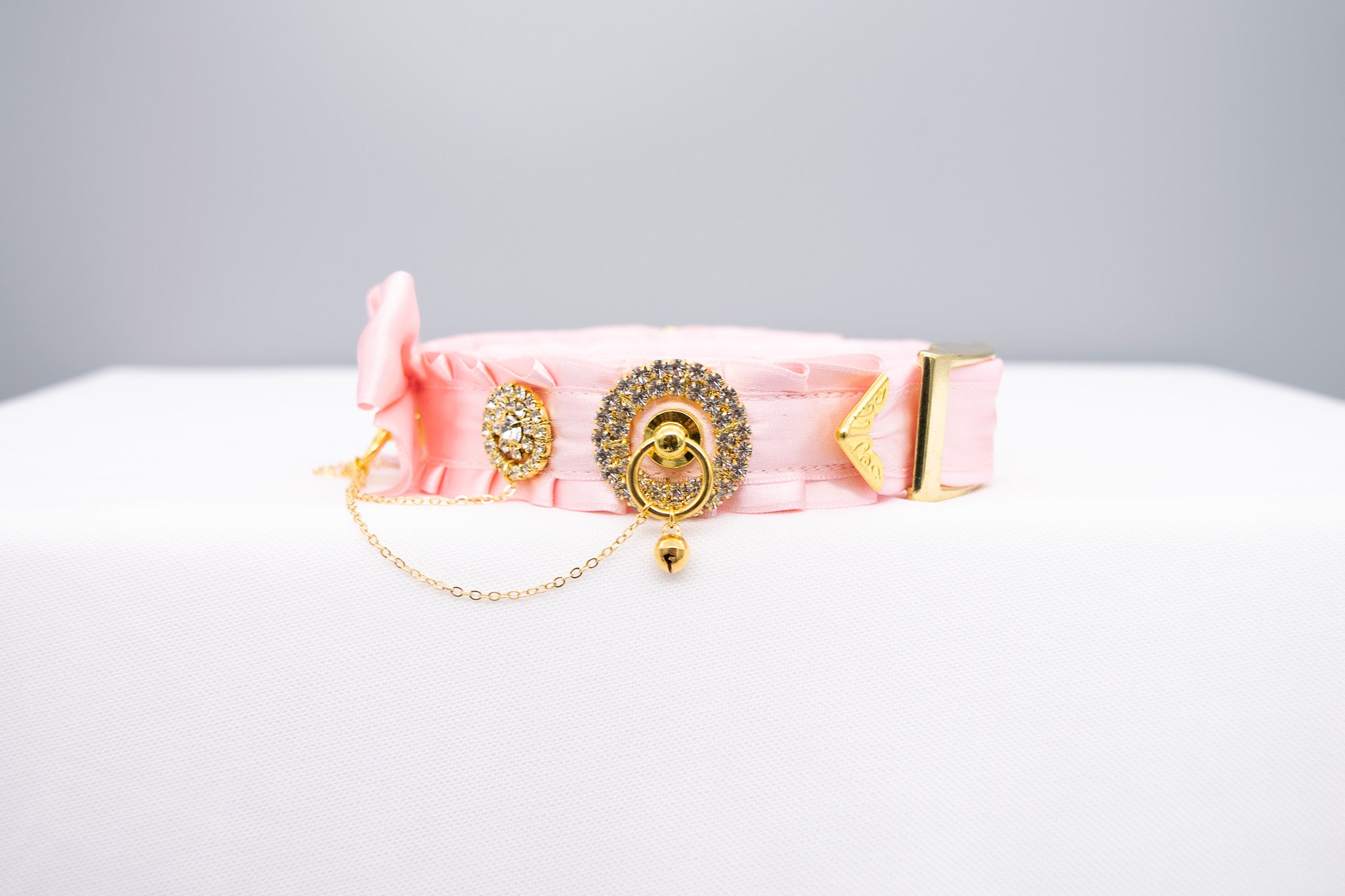 Baby Pink and Gold Luxe Sparkle Chain Collar