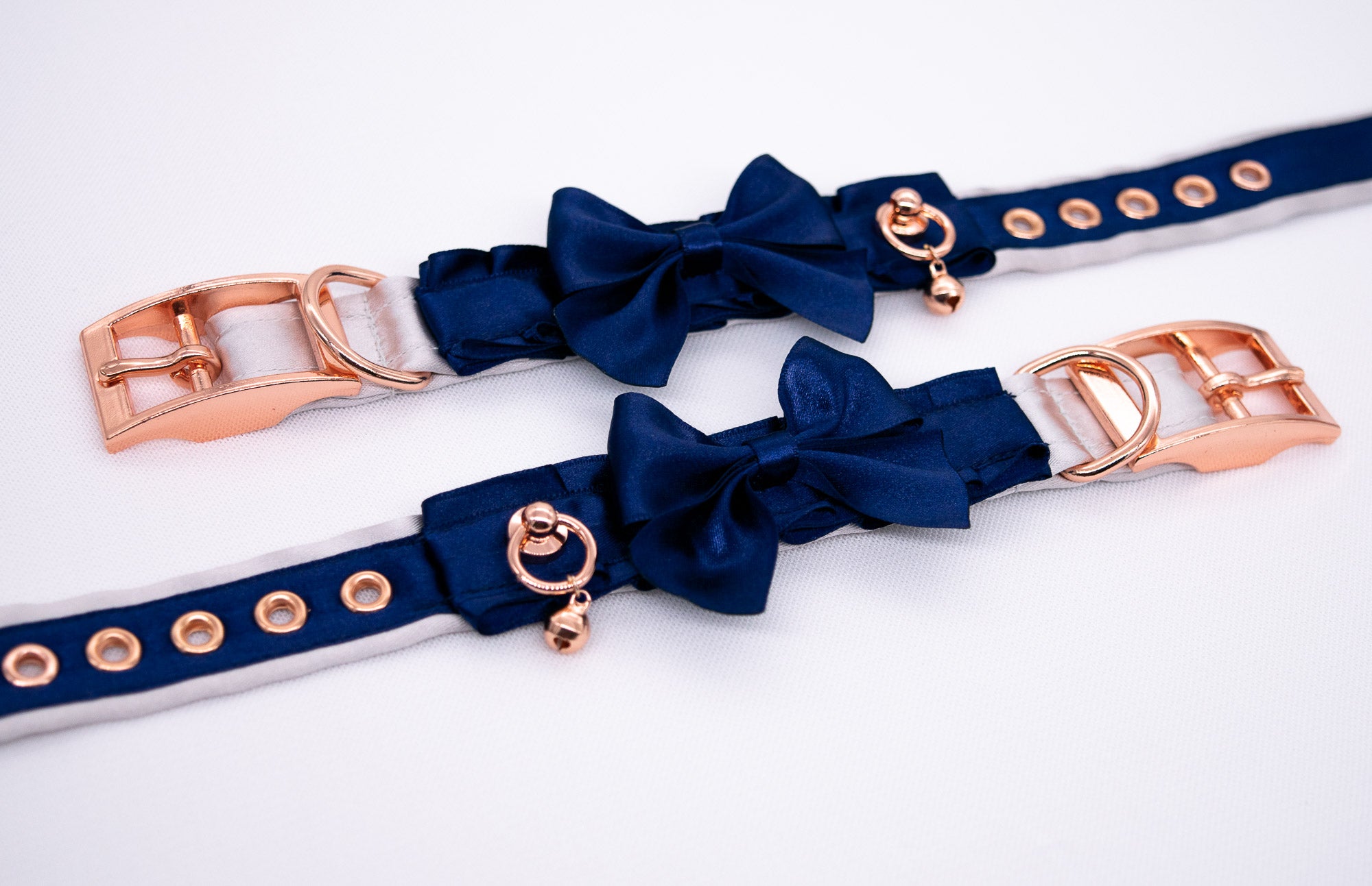 Navy and Rose Gold BDSM Cuffs