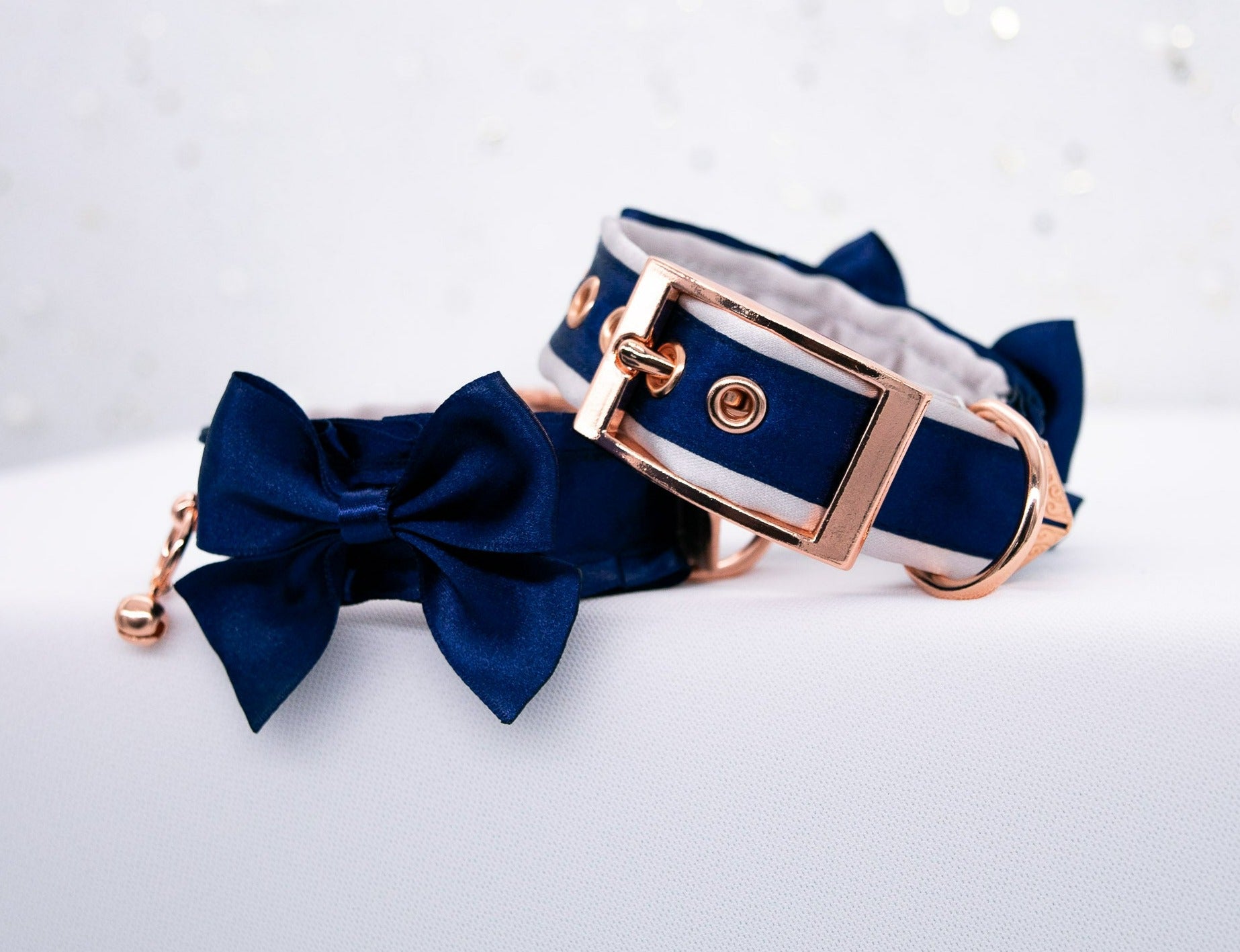 Navy and Rose Gold BDSM Cuffs