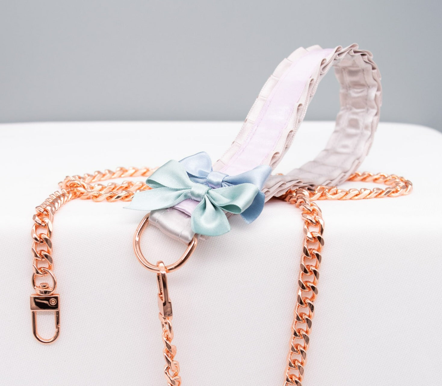 Pastel Bunny Luxury Pet Play Collar and Leash Set