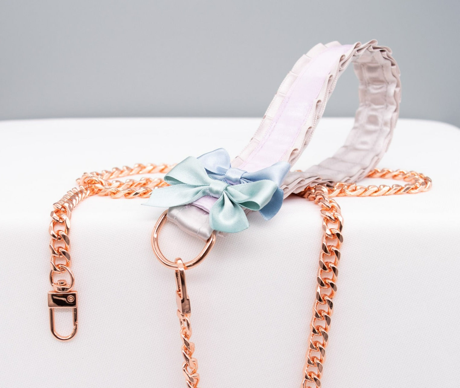 Pastel Bunny Pet Play Rose Gold BDSM Leash