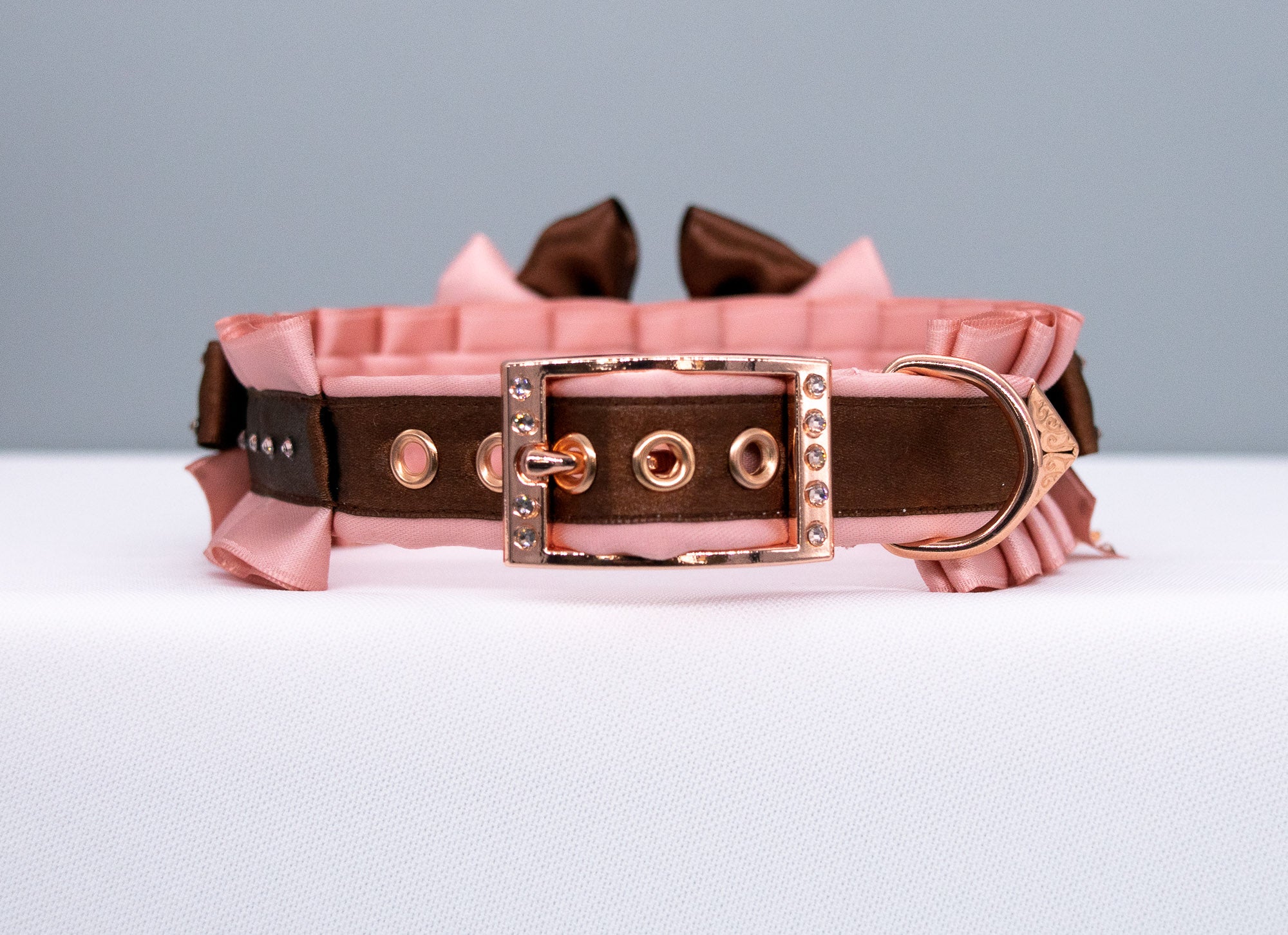 Limited - OOAK SET - 13" - 15" Mauve and Chocolate Puppy in Rose Gold